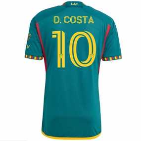 adidas La Galaxy Authentic Douglas Costa Away Jersey w/ MLS   Apple TV Patch 23/24 (Green/Yellow) Oversized Fit