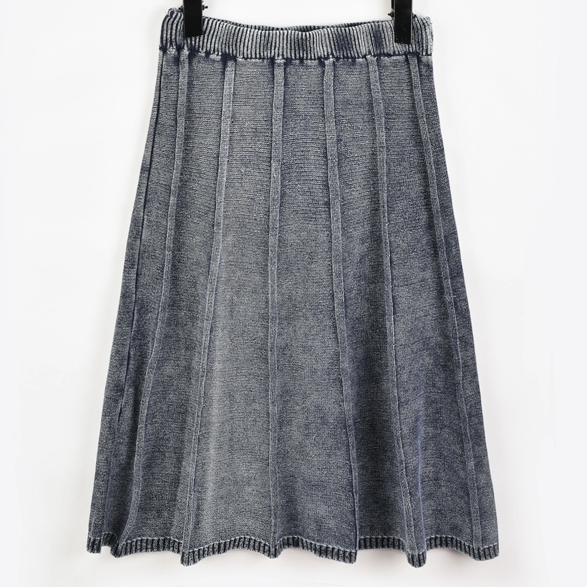 All Day Look Reinforced Hemline Melange Stone Wash Skirt