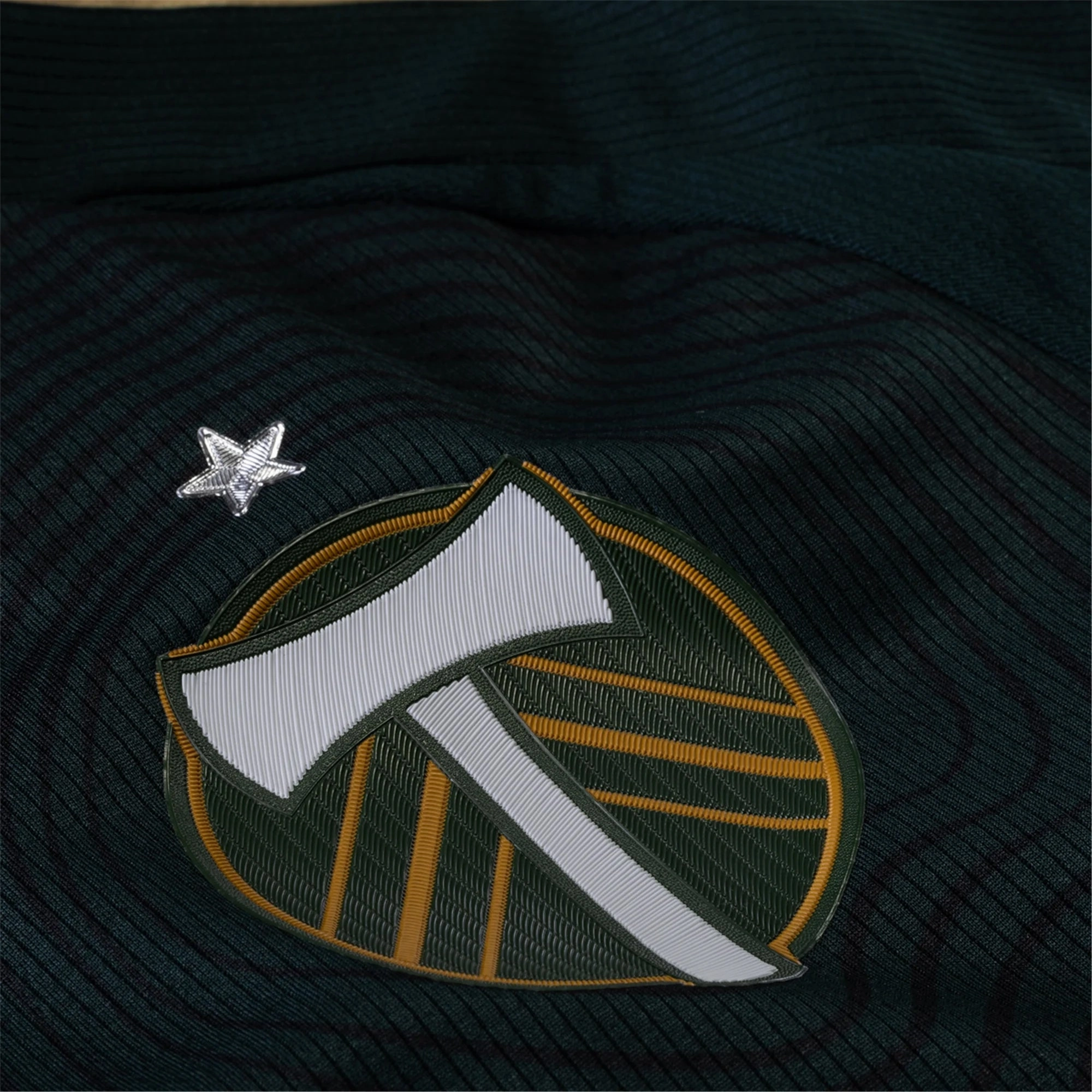 adidas James Pantemis Portland Timbers Authentic Home Jersey w/ MLS & Apple Patch 25/26 (Green/Gold) Quick Repair Yarn