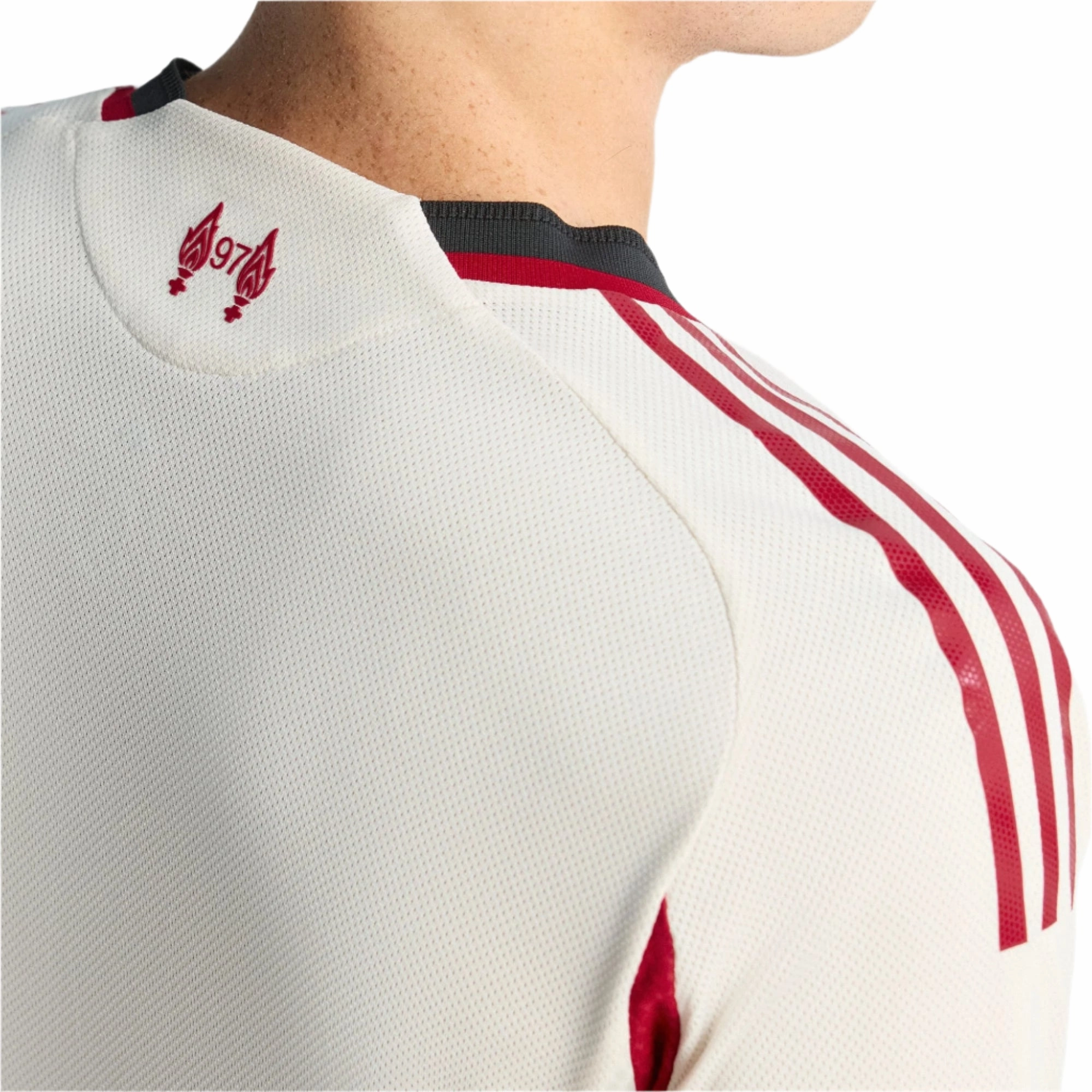 adidas Men's Liverpool Authentic Away Jersey 25/26 (Wonder White) Tear Resistant Construction