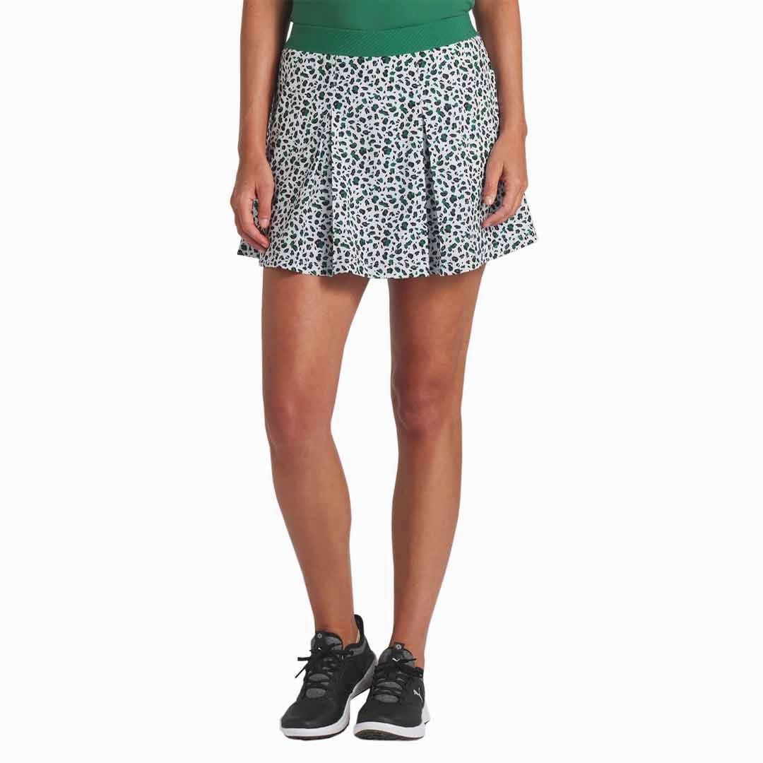 clean look Laser Cut Edge Puma - Women's Pleated Leopard Skirt (623883 01)