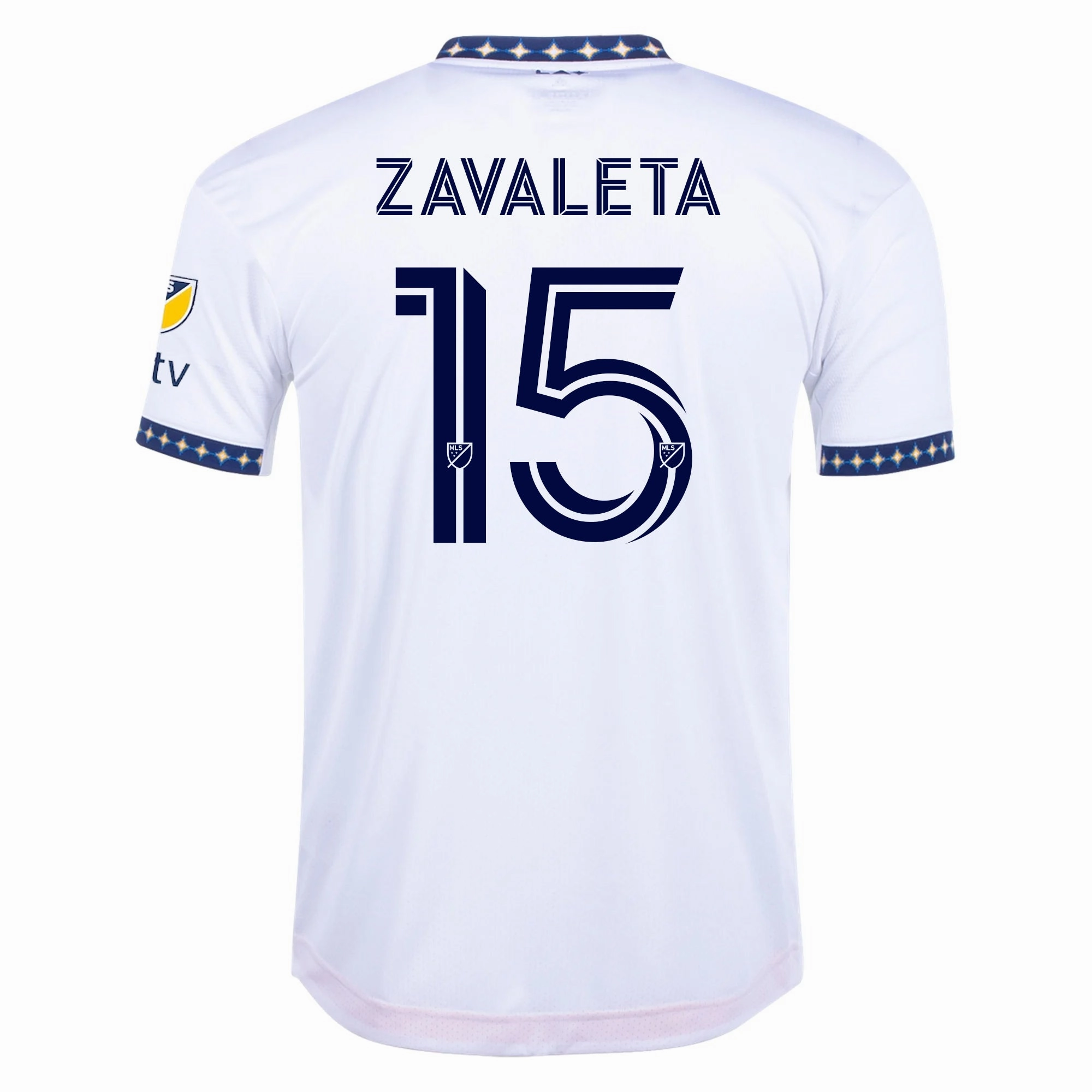 adidas Zavaleta LA Galaxy Home Authentic Jersey 22/23 w/ MLS Patches (White) Ventilated Side Gussets Eco Friendly Fabric Blends