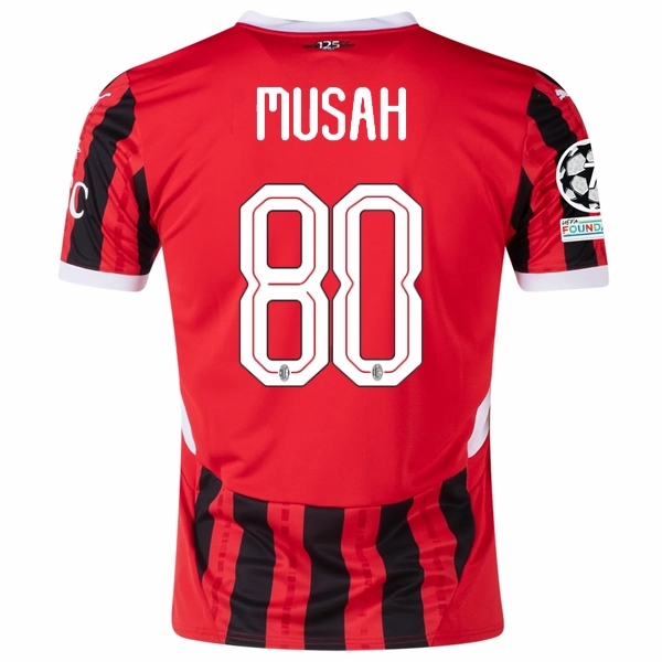Dynamic Tension Banding Puma AC Milan Yunus Musah Home Jersey w/ Champions League Patches 24/25 (Puma Red/Puma Black)