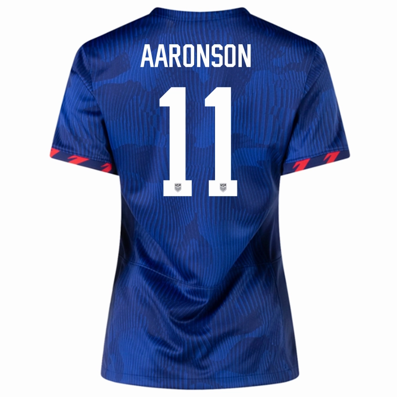 Nike Womens United States Brenden Aaronson Away Jersey 23/24 (Hyper Royal/Loyal Blue) Yarn Dye Pattern