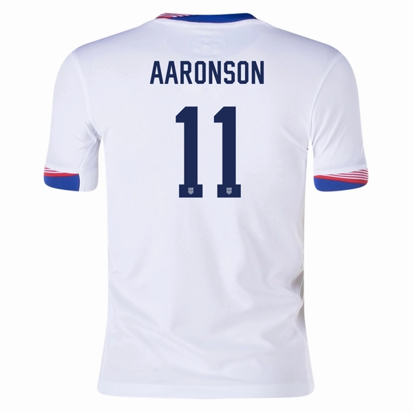 Classic Fit Eco Friendly Recycled Material Nike Youth United States Brenden Aaronson Home Jersey 24/25 (White)