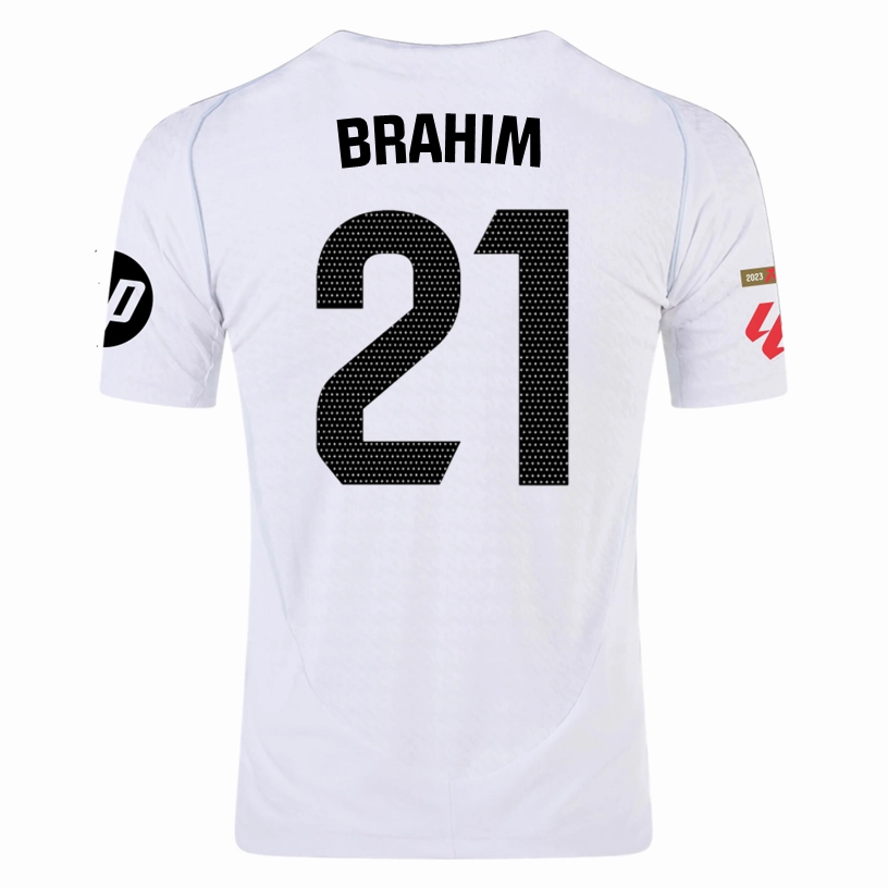 Tagless Neckline Design adidas Brahim Real Madrid Authentic Home Jersey w/ La Liga Patches 24/25 (White/Black)