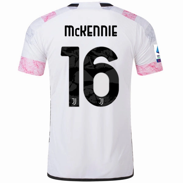 adidas Juventus Weston Mckennie Away Jersey w/ Serie A 23/24 (White) Anti Pilling Process Comfort Driven