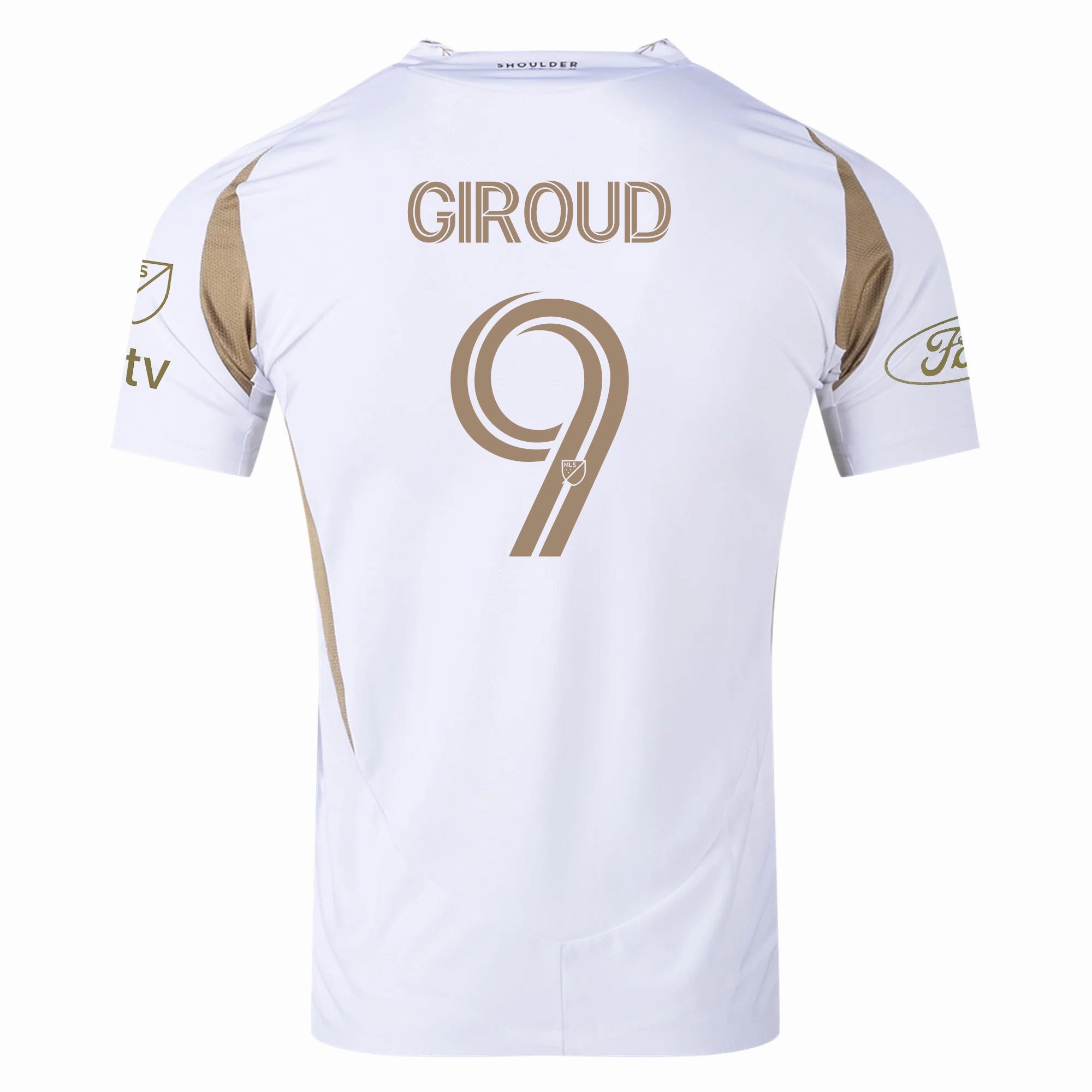 adidas Olivier Giroud LAFC Authentic Away Jersey w/ MLS   Apple   Ford Logo 25/26 (White/Gold) (Copy) Non Irritating Seams Energy Gear