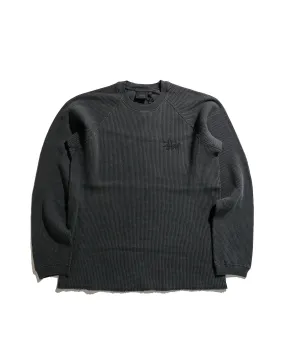 St??ssy Basic Stock Raglan Thermal Washed Black Customizable Option