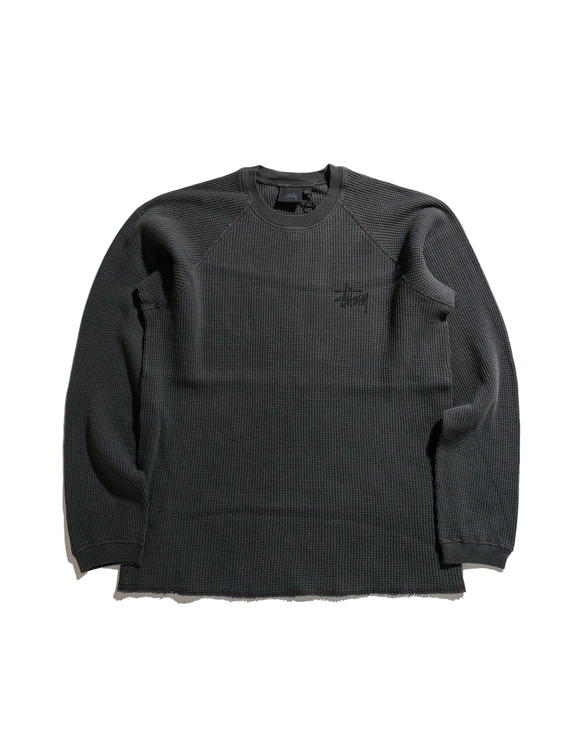 St??ssy Basic Stock Raglan Thermal Washed Black Customizable Option