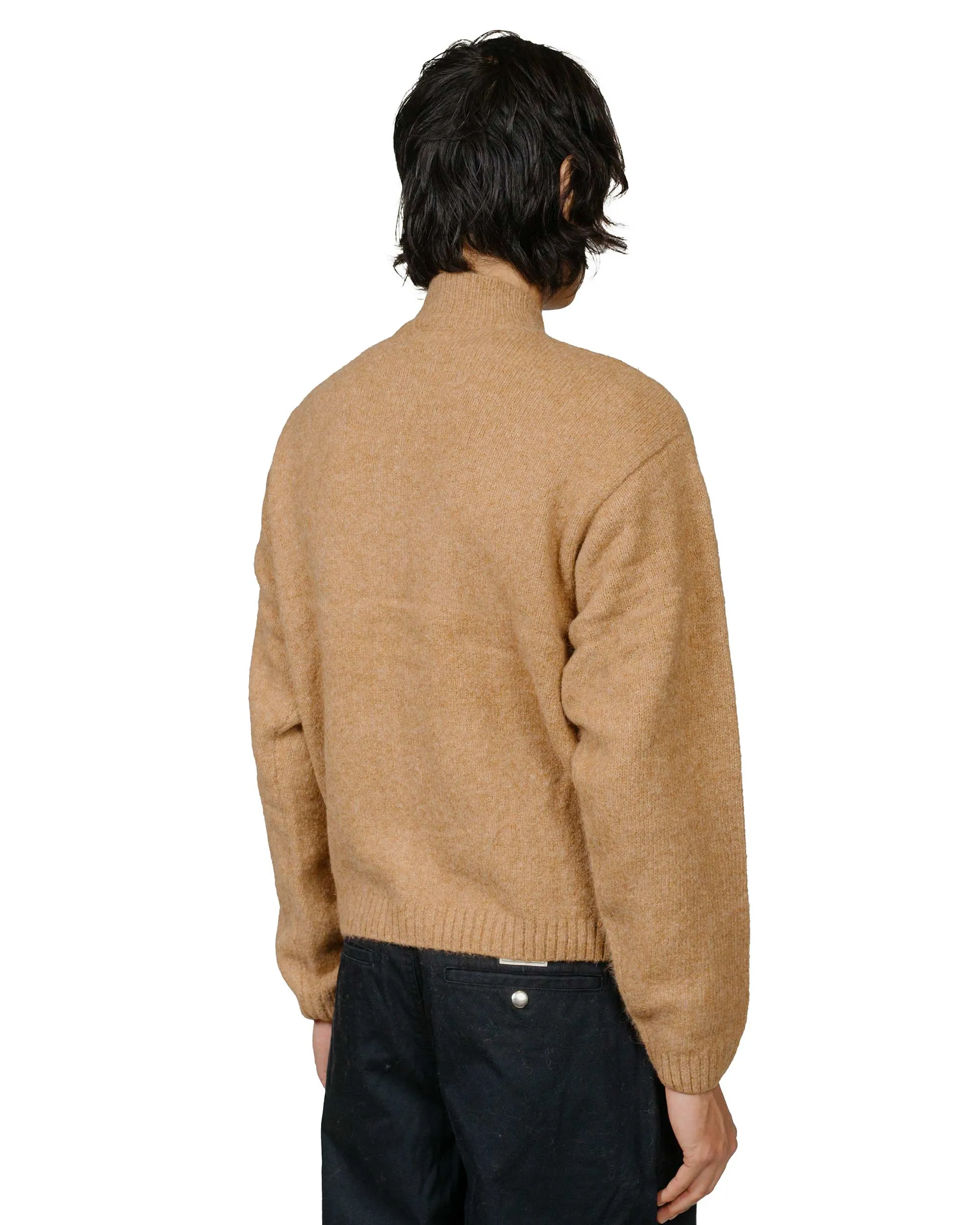 Layered Style product anti odor freshness St??ssy Brushed Mock Full Zip Sweater Camel