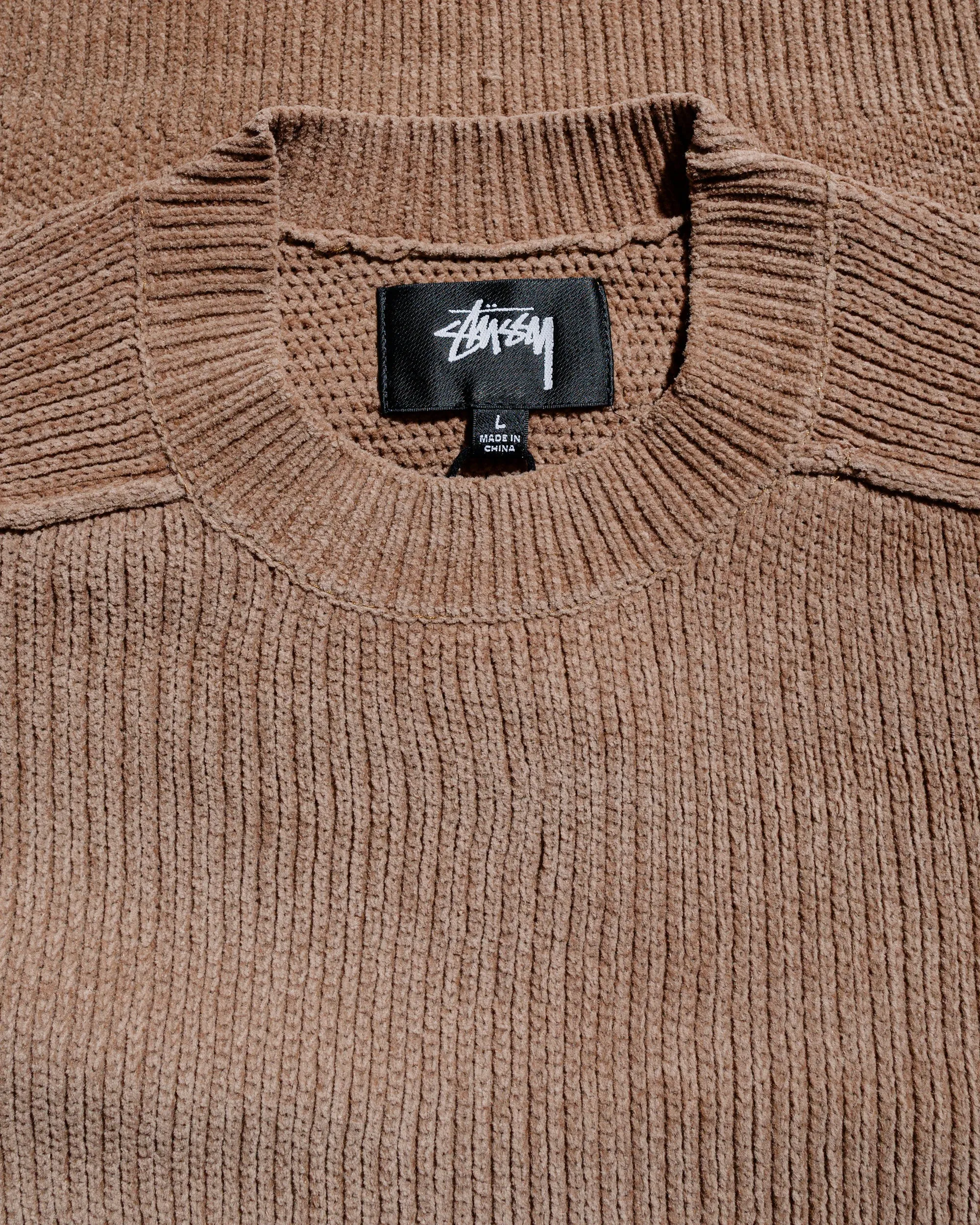 St??ssy Exposed Seam Sweater Brown Classic Layer product poplin smoothness