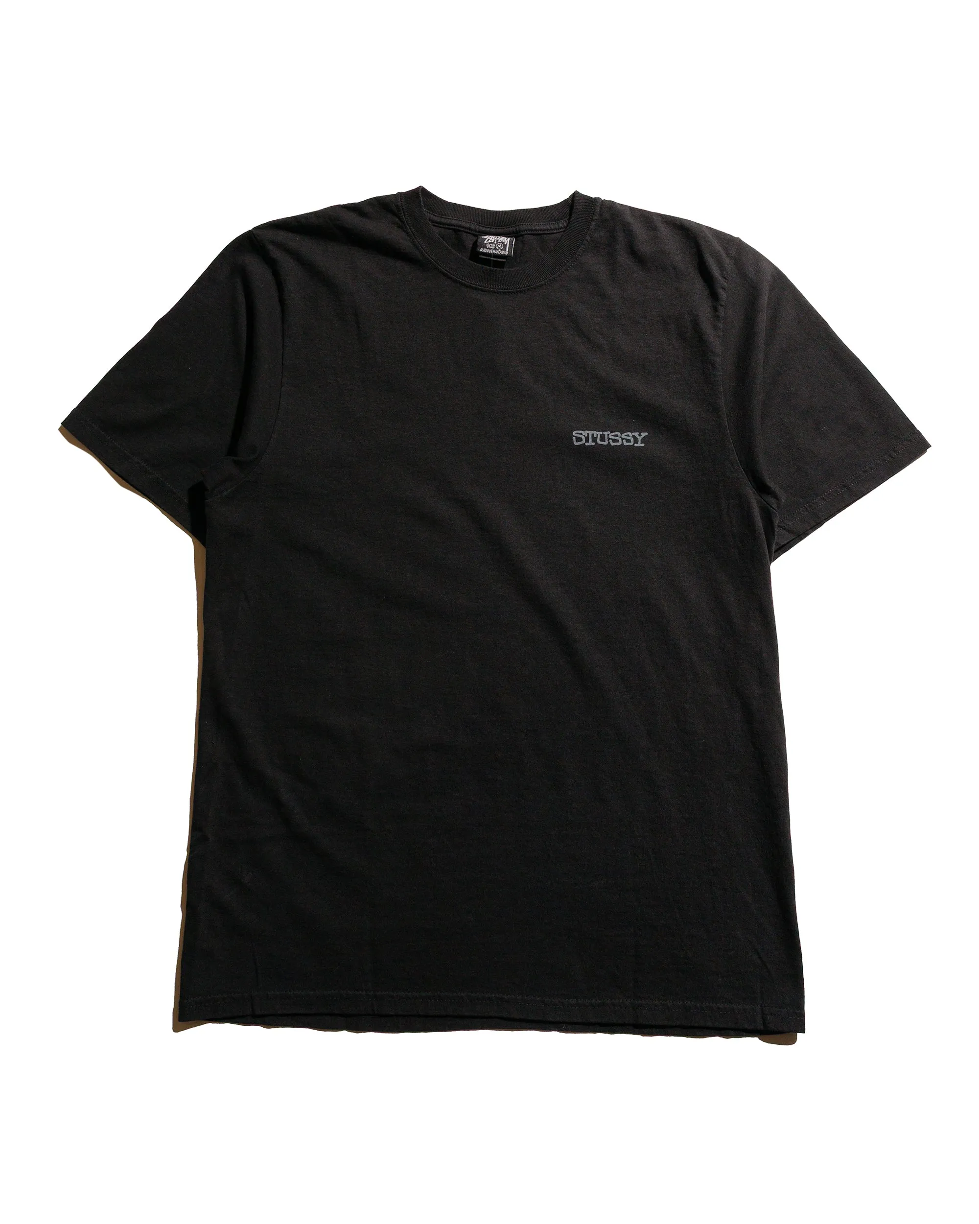 St??ssy Jumbo Pigment Dyed Tee Black Comfort Design Breathable Wearable