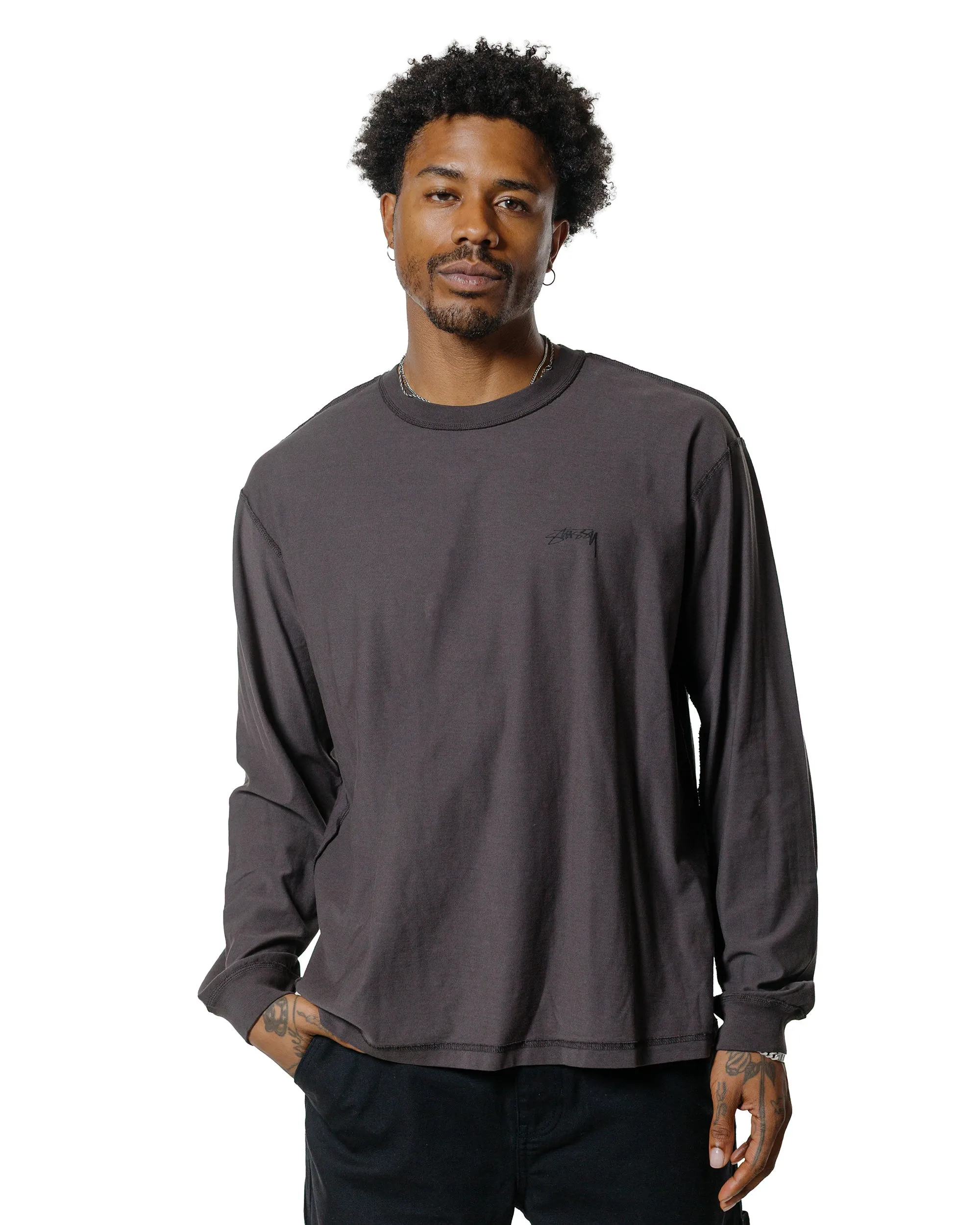 Temperature Regulating Fabric St??ssy Lazy LS Tee Vintage Black