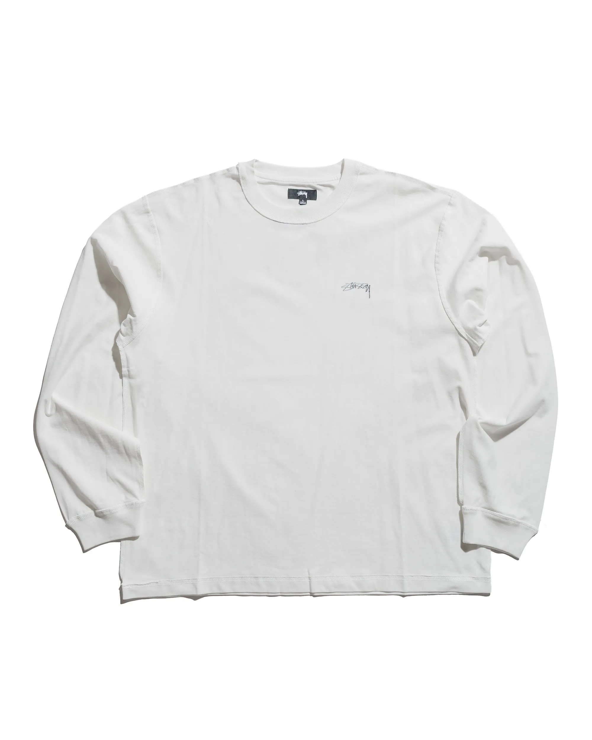 St??ssy Lazy LS Tee White Thermoregulating Fabric