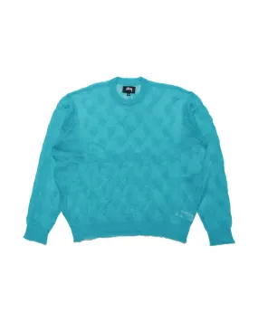 St??ssy Loose Knit Cross Cable Cyan Cozy Streetwear product chambray casualness