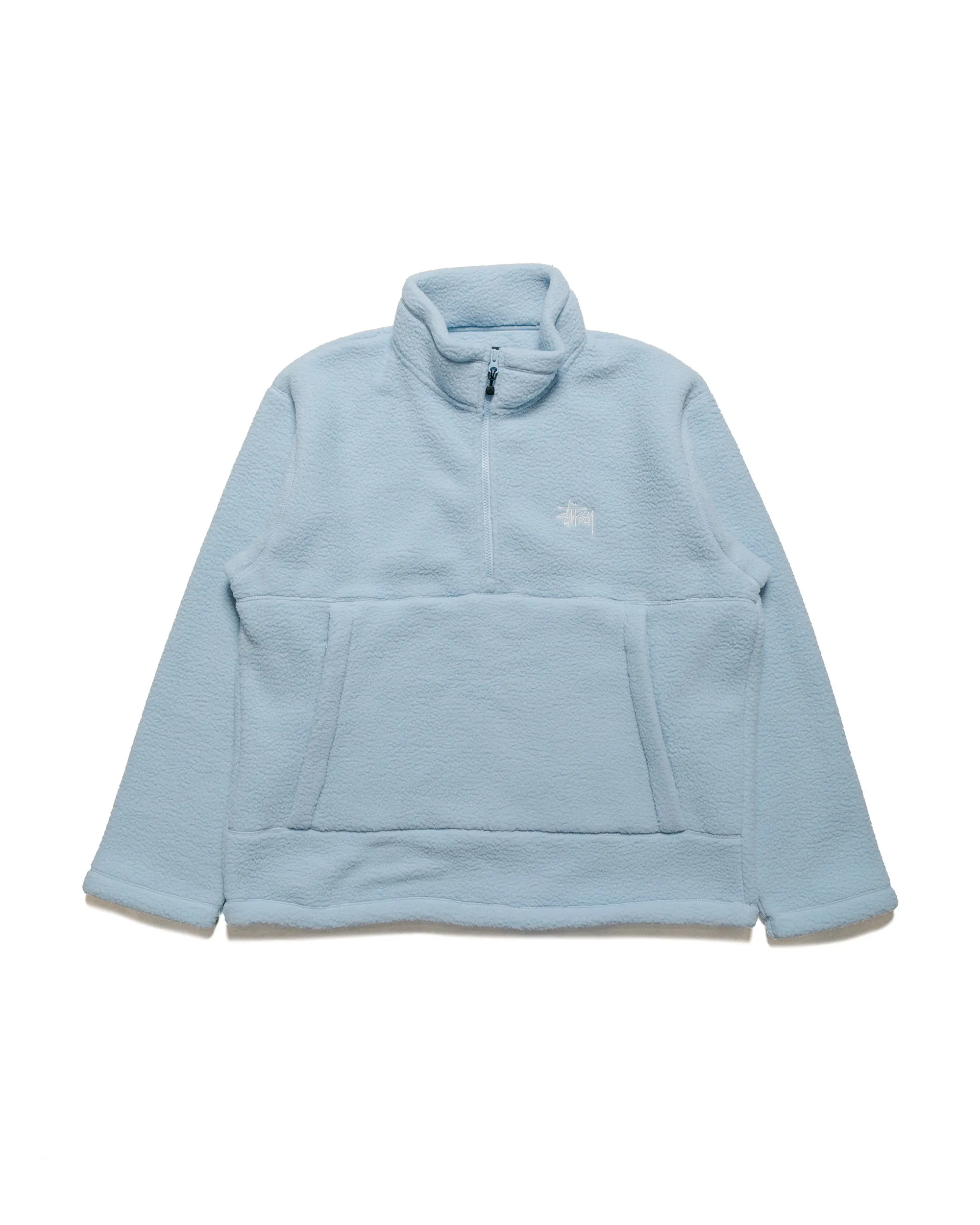 Cozy Look product neutral versatility St??ssy Polar Fleece Half Zip Mock Neck Blue
