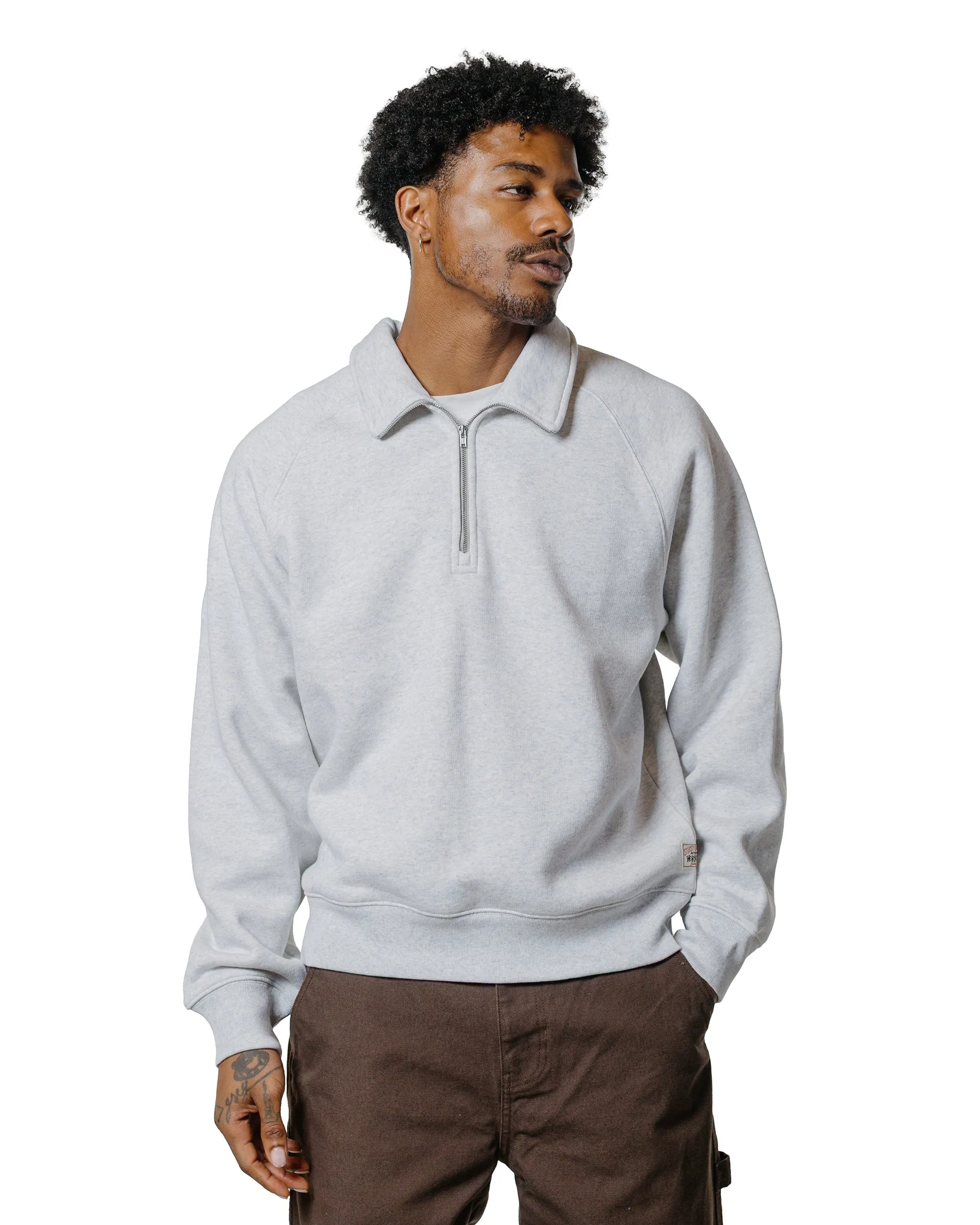 Brand Name St??ssy Relaxed Half Zip Ash Heather