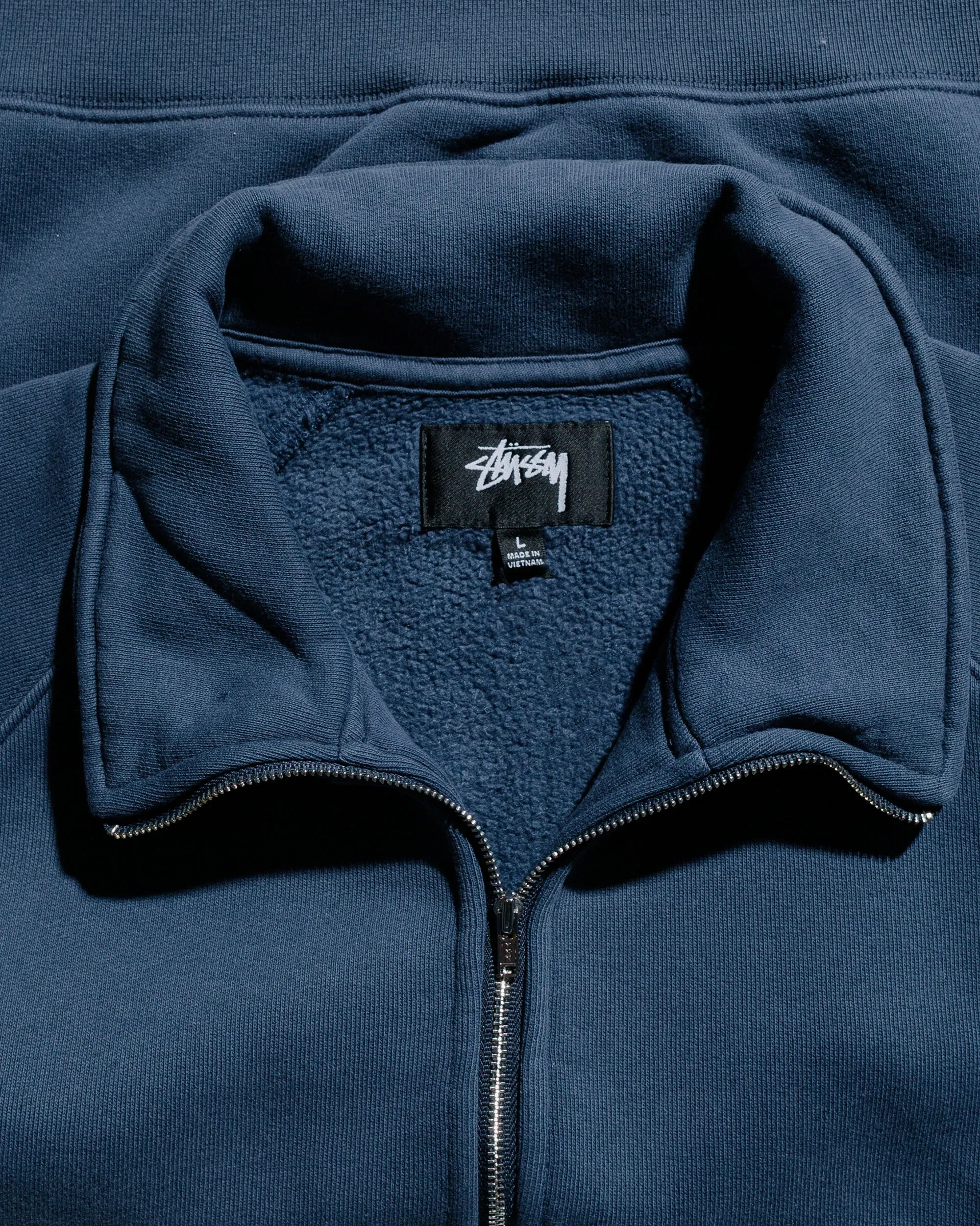 St??ssy Relaxed Half Zip Navy marbled