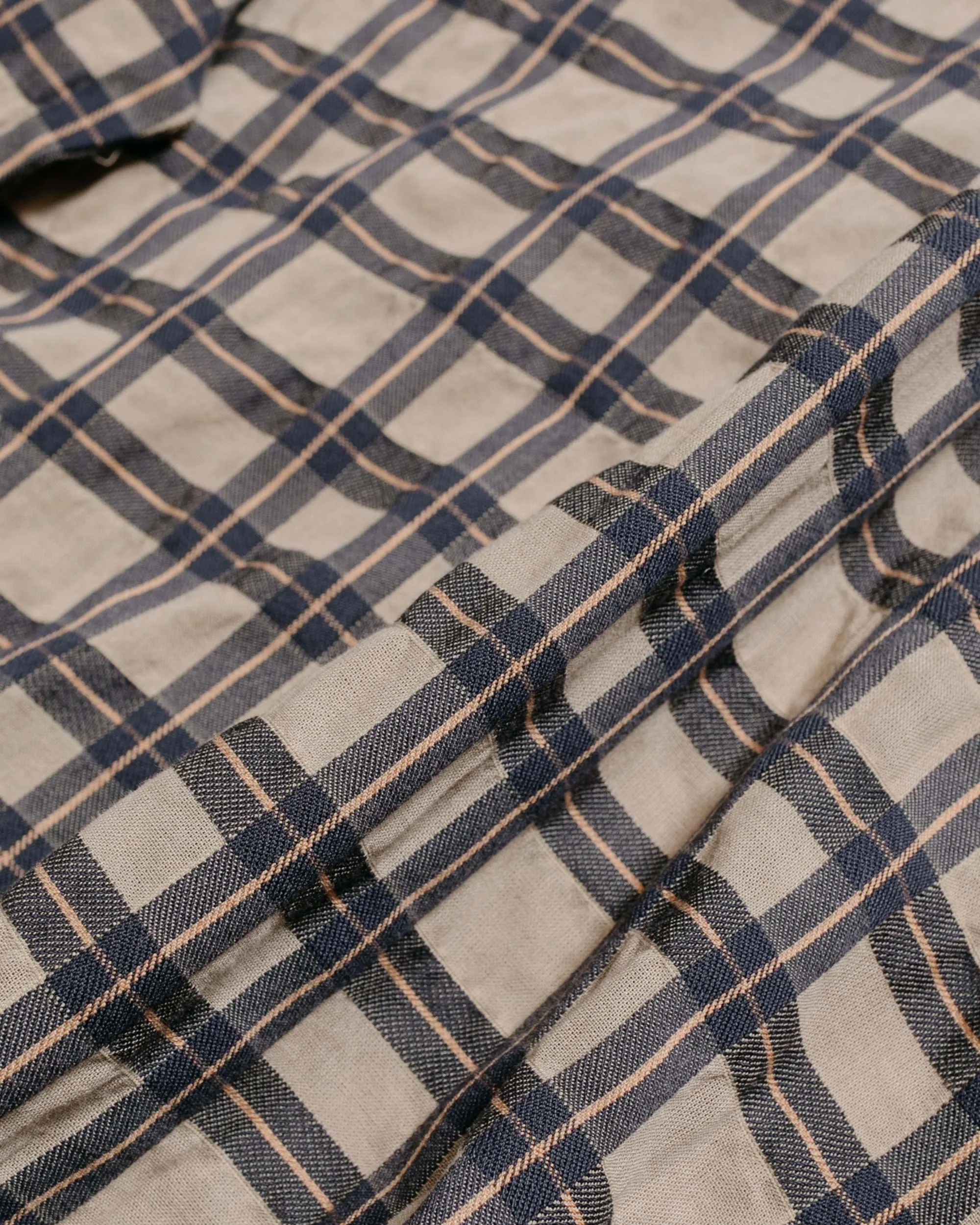St??ssy Sonoma Plaid LS Shirt Tan Evening Elegance Smooth Seam Finish