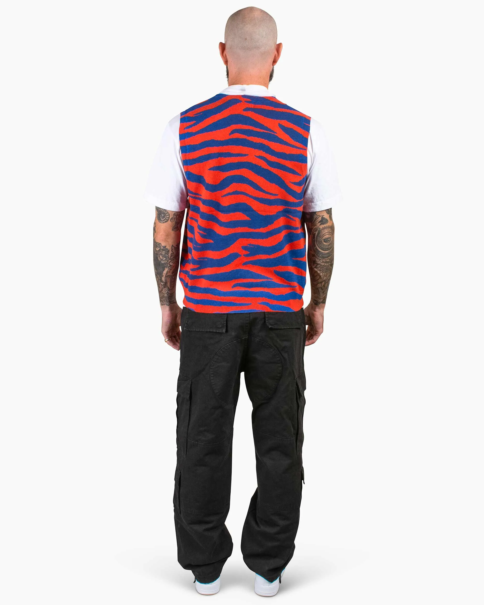 St??ssy Tiger Printed Sweater Vest Red product eyewear protection product animal print wildness