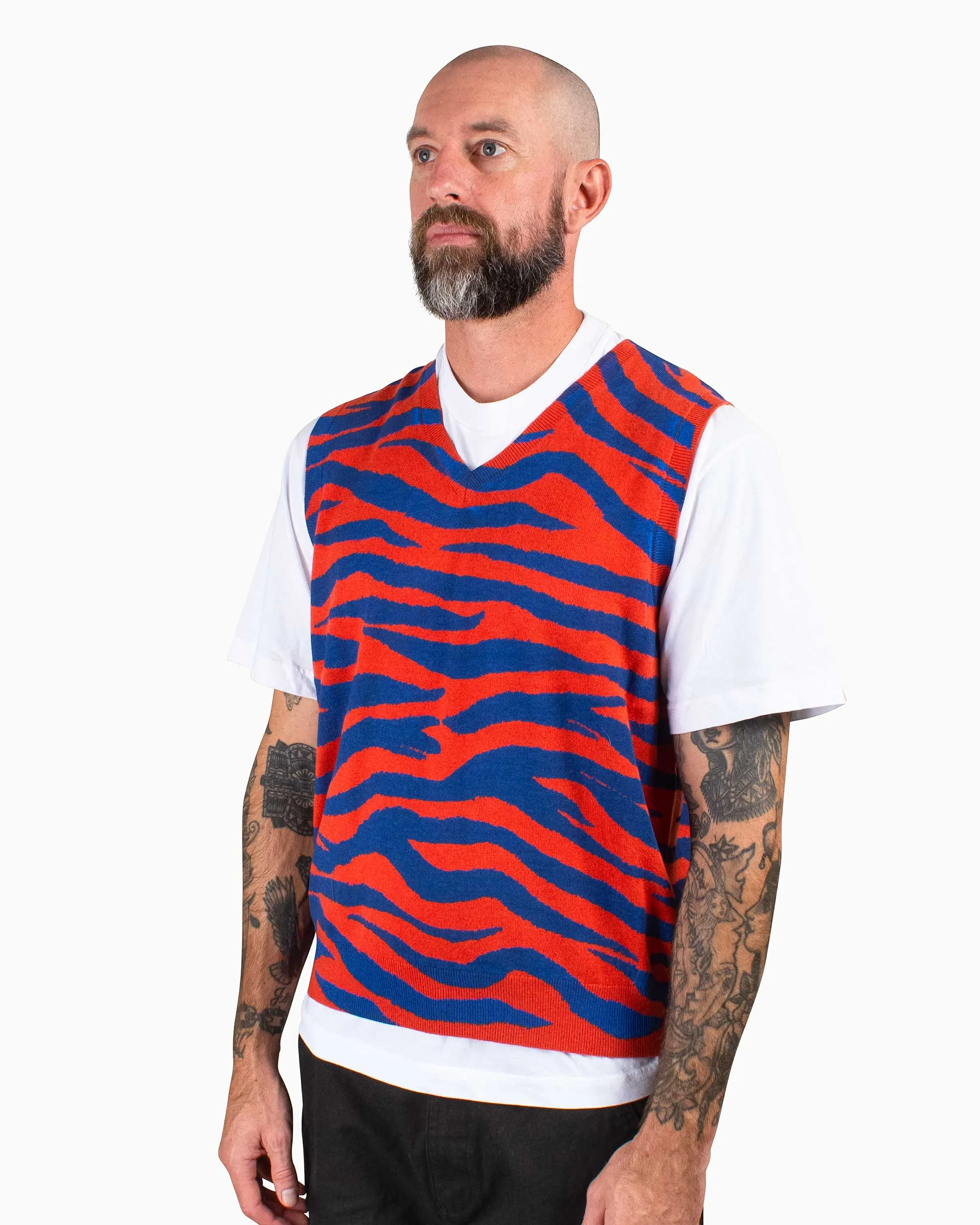 Urban Look Street Apparel St??ssy Tiger Printed Sweater Vest Red