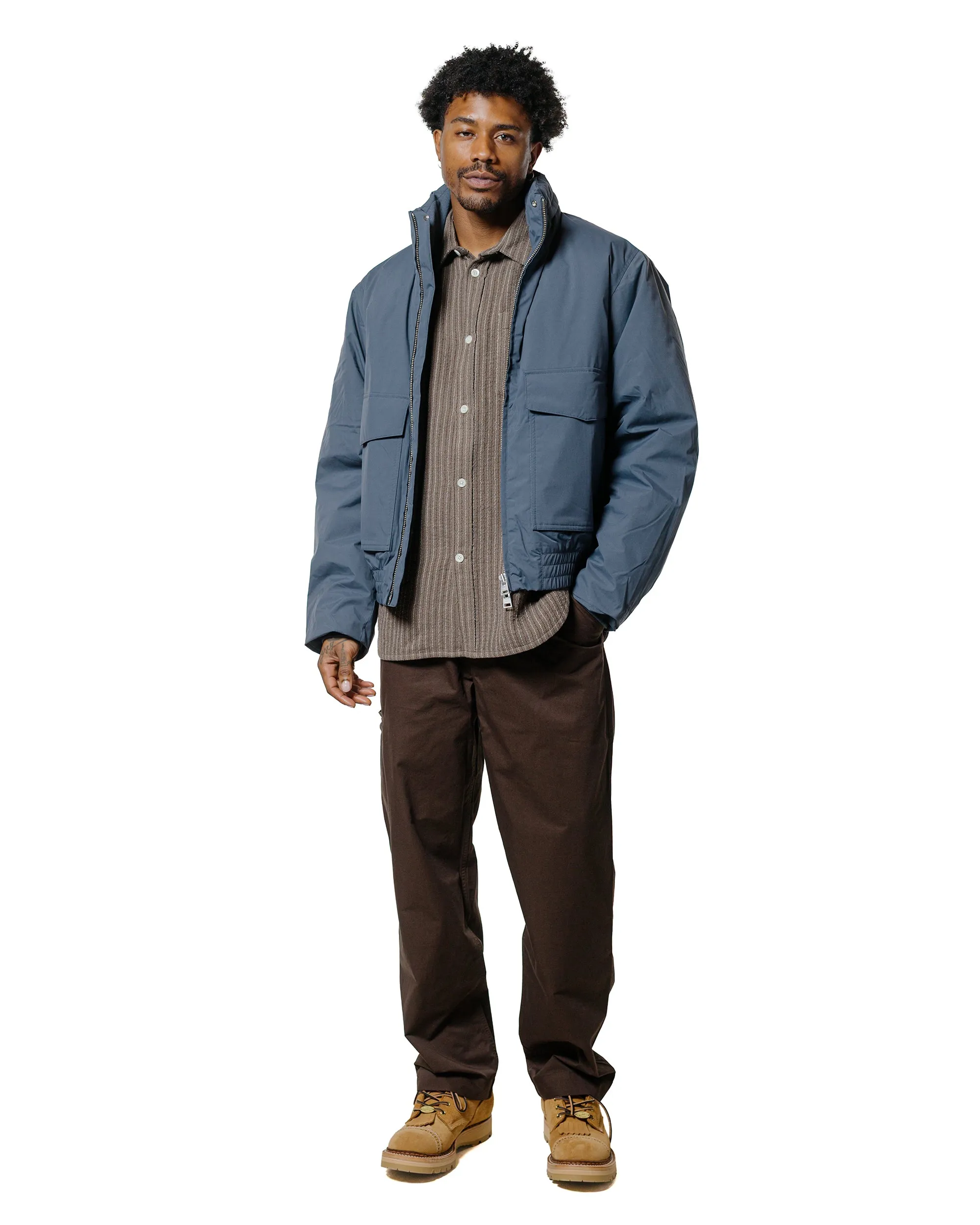 Beach Wear Non Restrictive Fit Norse Projects Ole Oversized Wool Stripe Shirt Seal Brown