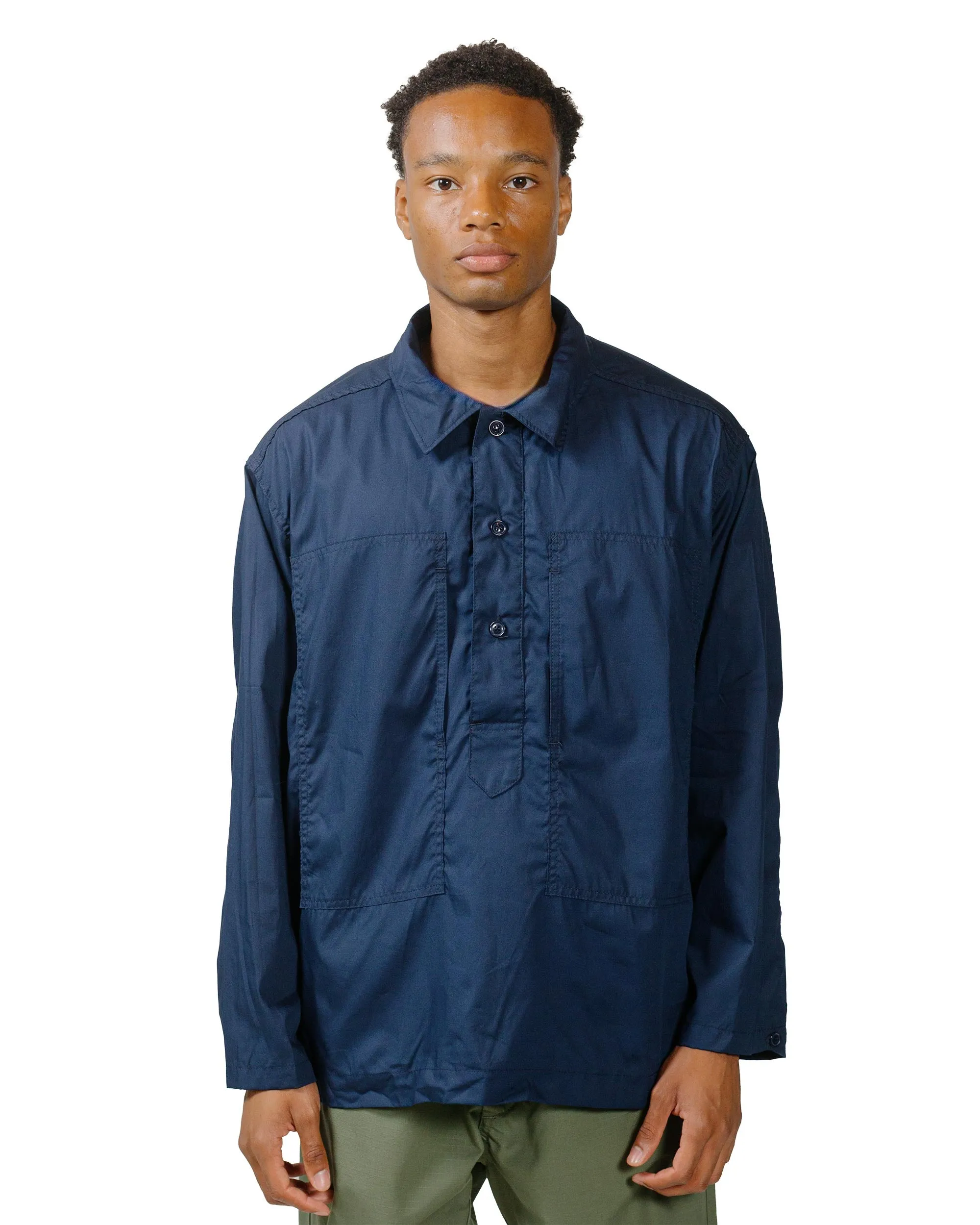 hypoallergenic Engineered Garments Workaday Army Pop Over Shirt Navy Superfine Poplin