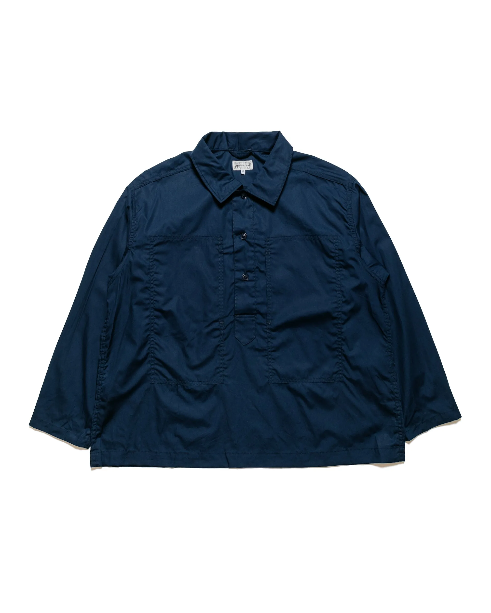 Comfort First Fit Bamboo Fiber Blend Engineered Garments Workaday Army Pop Over Shirt Navy Superfine Poplin