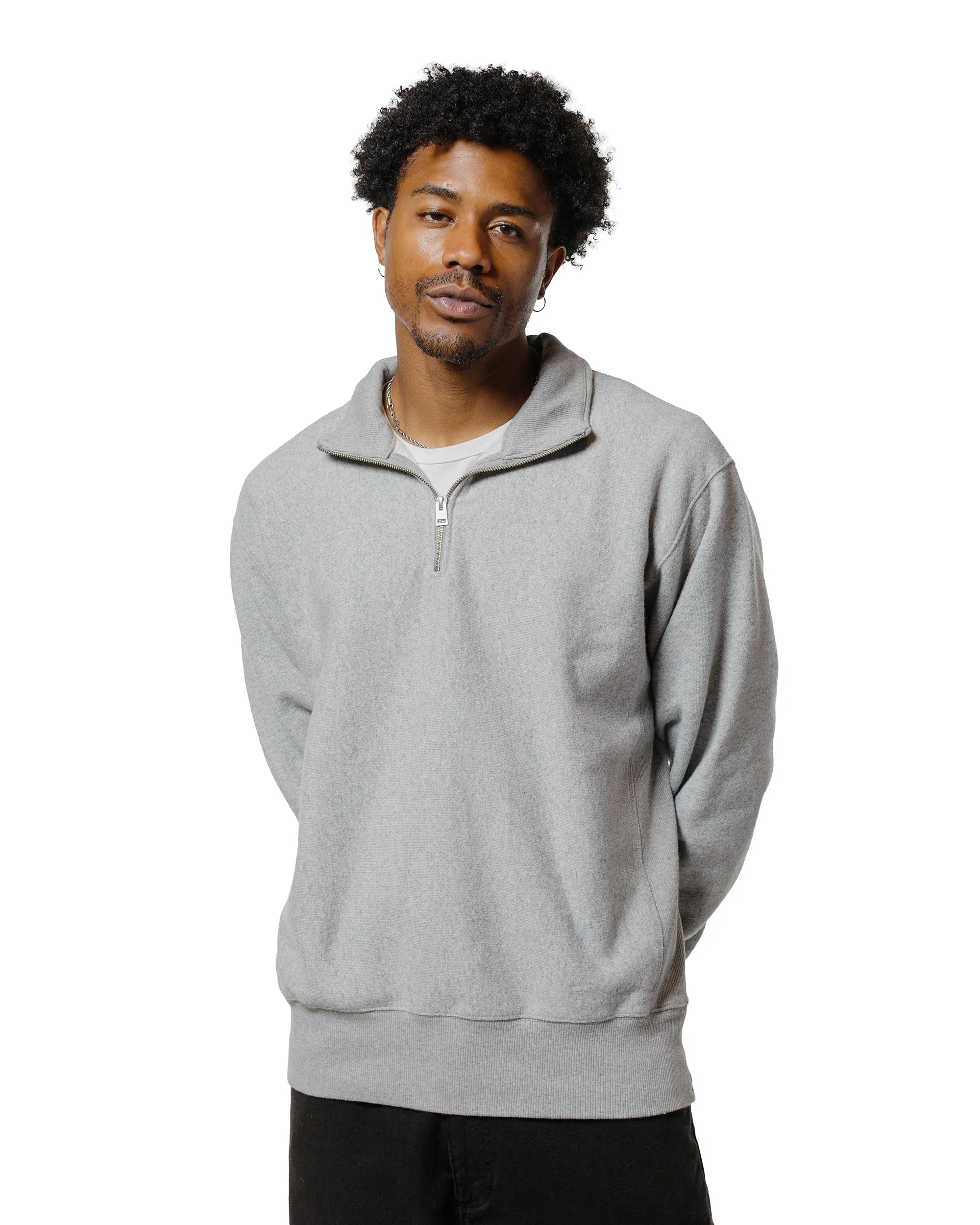 Trendy Basics Norse Projects Ketel Relaxed Cotton Wool Half Zip Sweatshirt Grey Melange