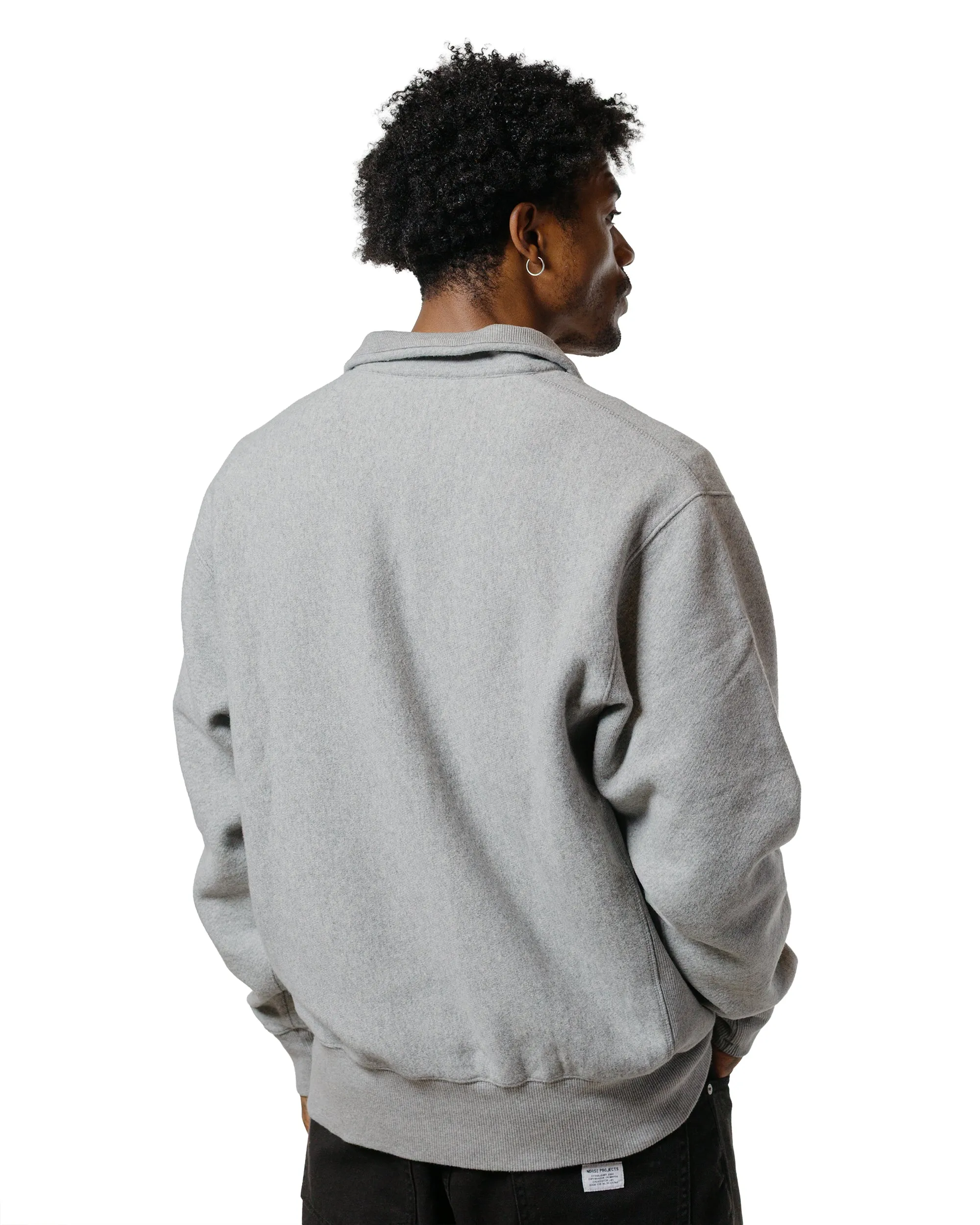 Norse Projects Ketel Relaxed Cotton Wool Half Zip Sweatshirt Grey Melange Daily Chic Daily Relaxed