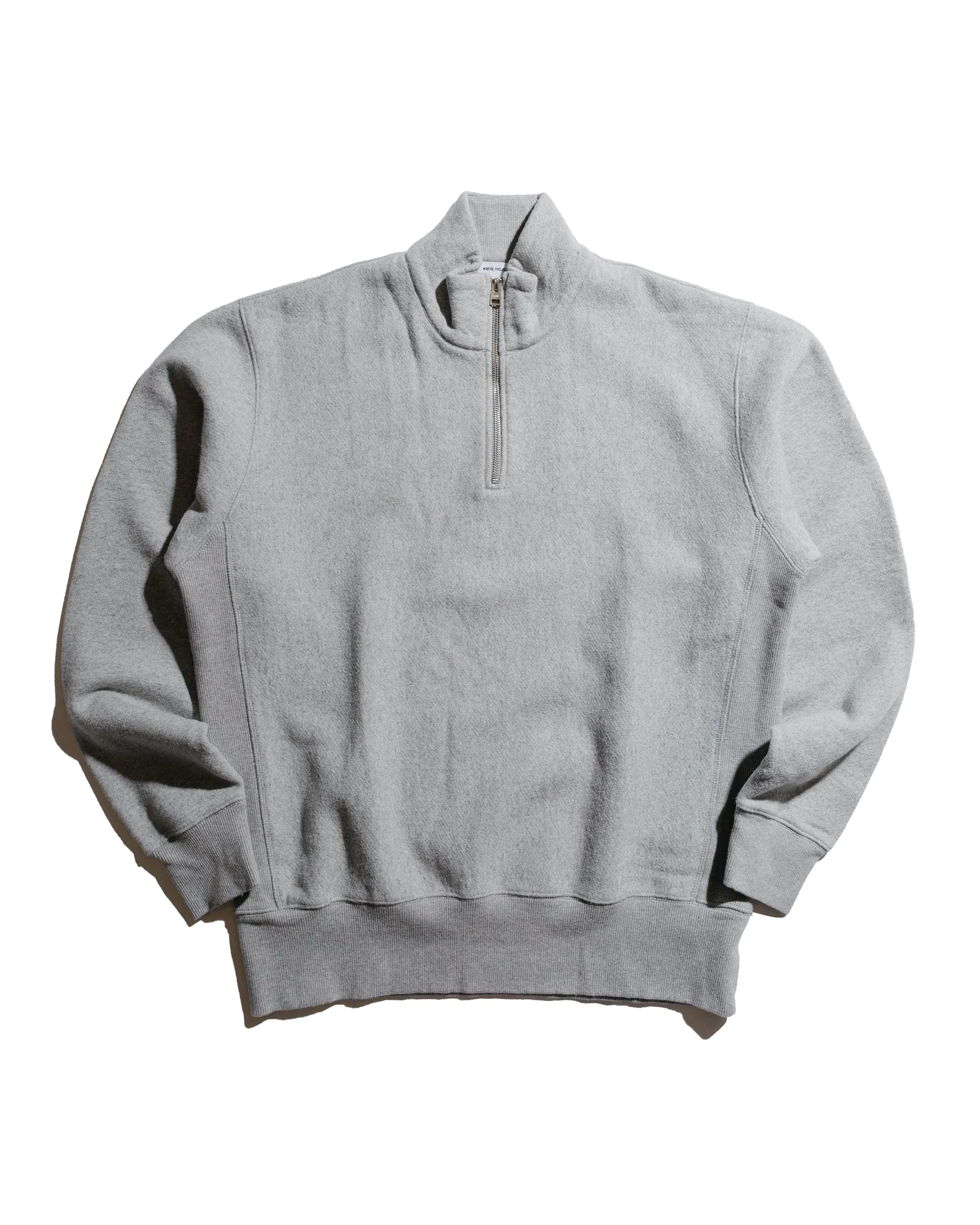 Modern Norse Projects Ketel Relaxed Cotton Wool Half Zip Sweatshirt Grey Melange