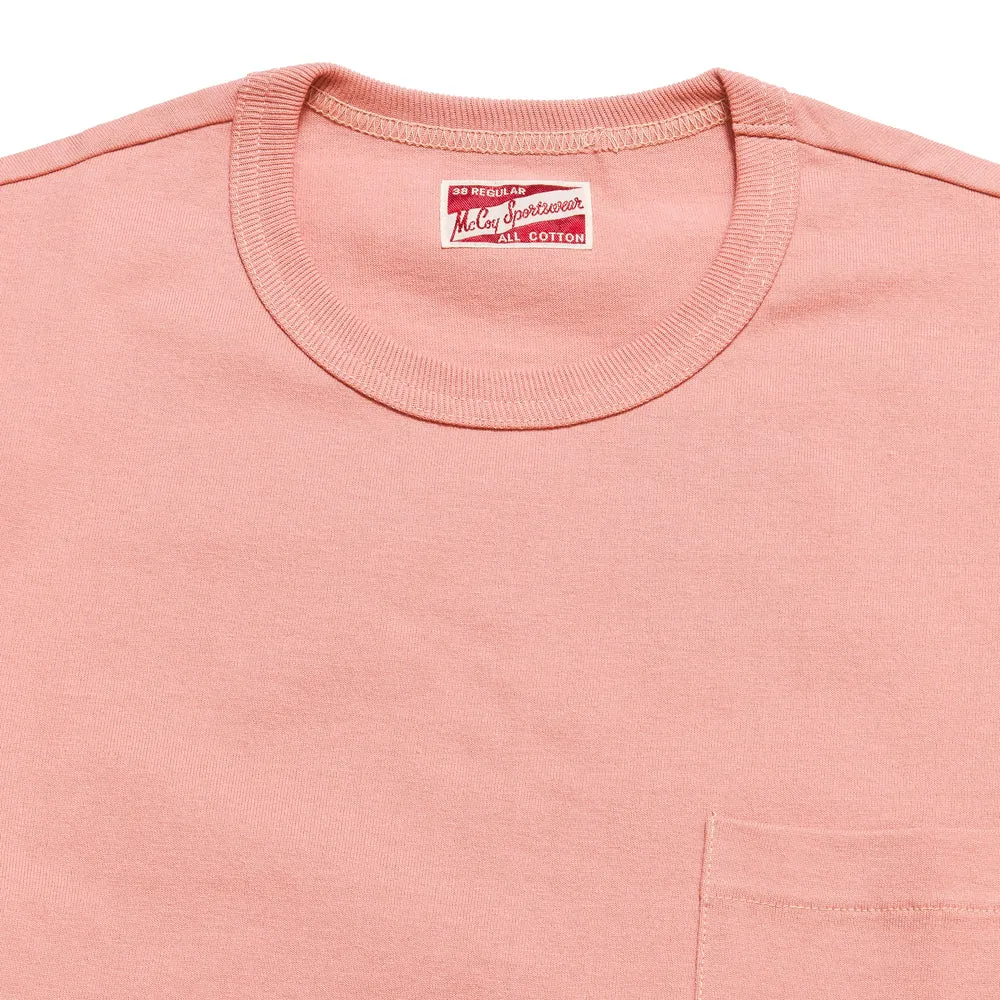 Perfect Layering The Real McCoy's Joe McCoy MC19012 Overdyed Sportswear Pocket Tee Coral