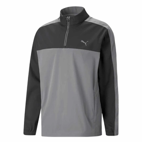 Ventilated Side Gussets Moisture Wicking Material Puma - Men's Momentum Woven 1/4 Zip Sweater (537468 01)