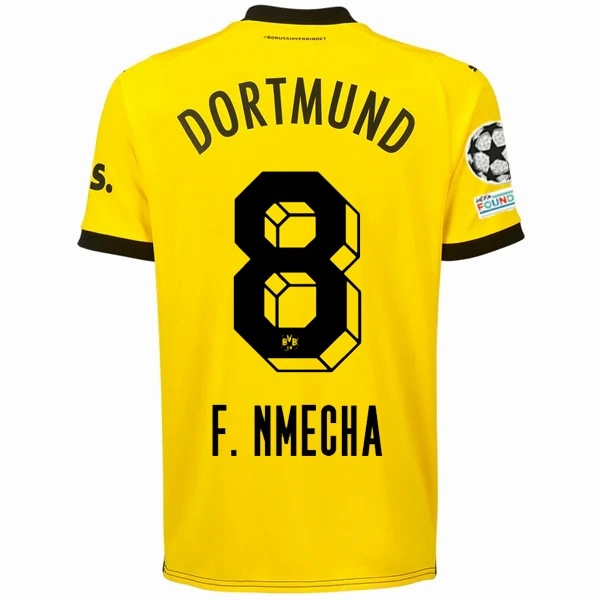 Fast Response Versatile Fit Puma Borussia Dortmund Felix Nmecha Home Jersey w/ Champions League Patches 23/24 (Cyber Yellow/Puma Black)