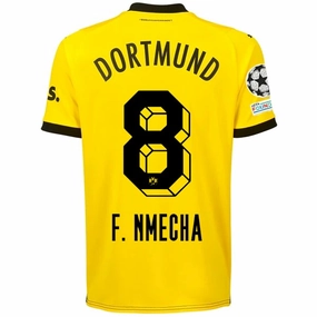 Flexible Motion Puma Borussia Dortmund Felix Nmecha Home Jersey w/ Champions League Patches 23/24 (Cyber Yellow/Puma Black)