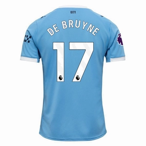 Puma Kevin De Bruyne Manchester City Home Jersey 25/26 w/ EPL   Sponsor Patch (Team Light Blue/Puma White) Layer Friendly