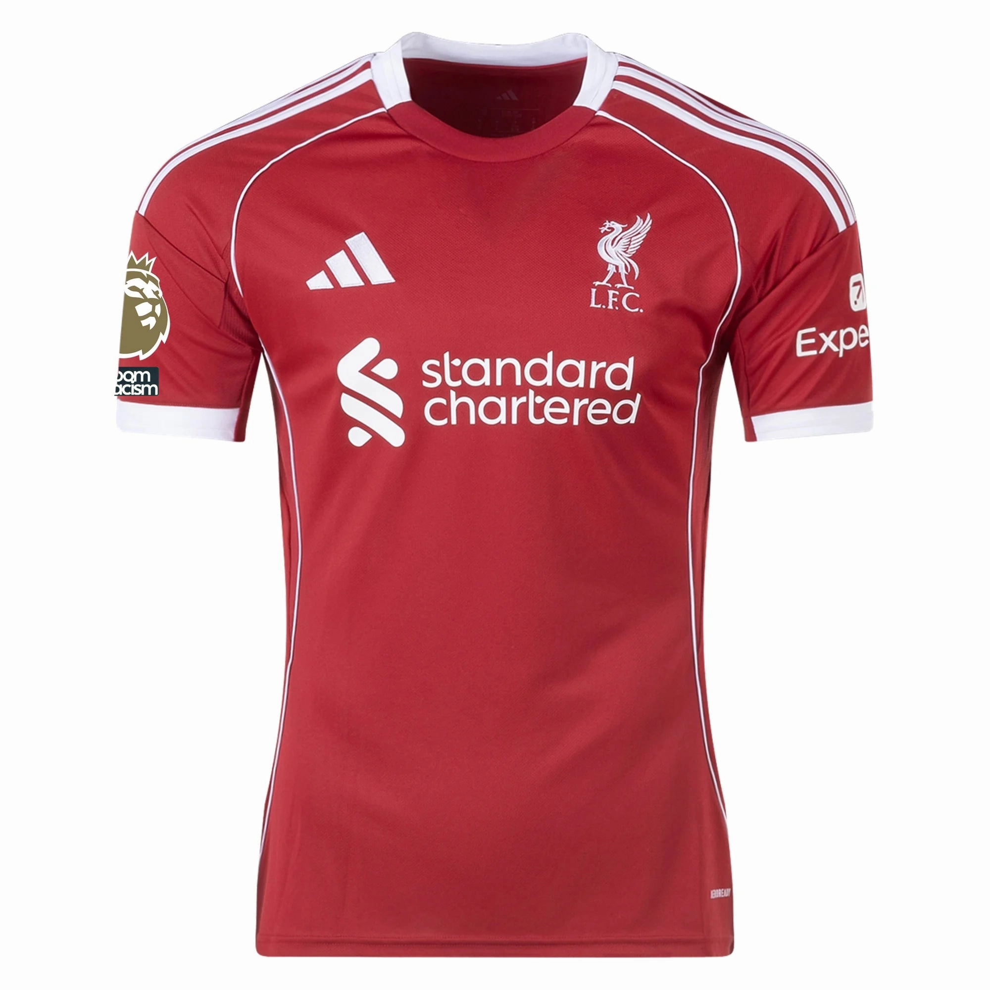 adidas YNWA "You'll Never Walk Alone" Men's Liverpool Home Jersey 25/26 w/ NRFR   EPL Champions Patch (Strawberry Red) Casual Vibes