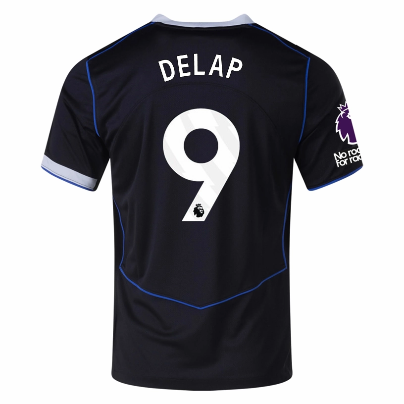 Nike Delap Chelsea T90 Third Jersey w/ EPL   NRFR   CWCC Patch 25/26 (Black/Silver) Sport Ready Gear