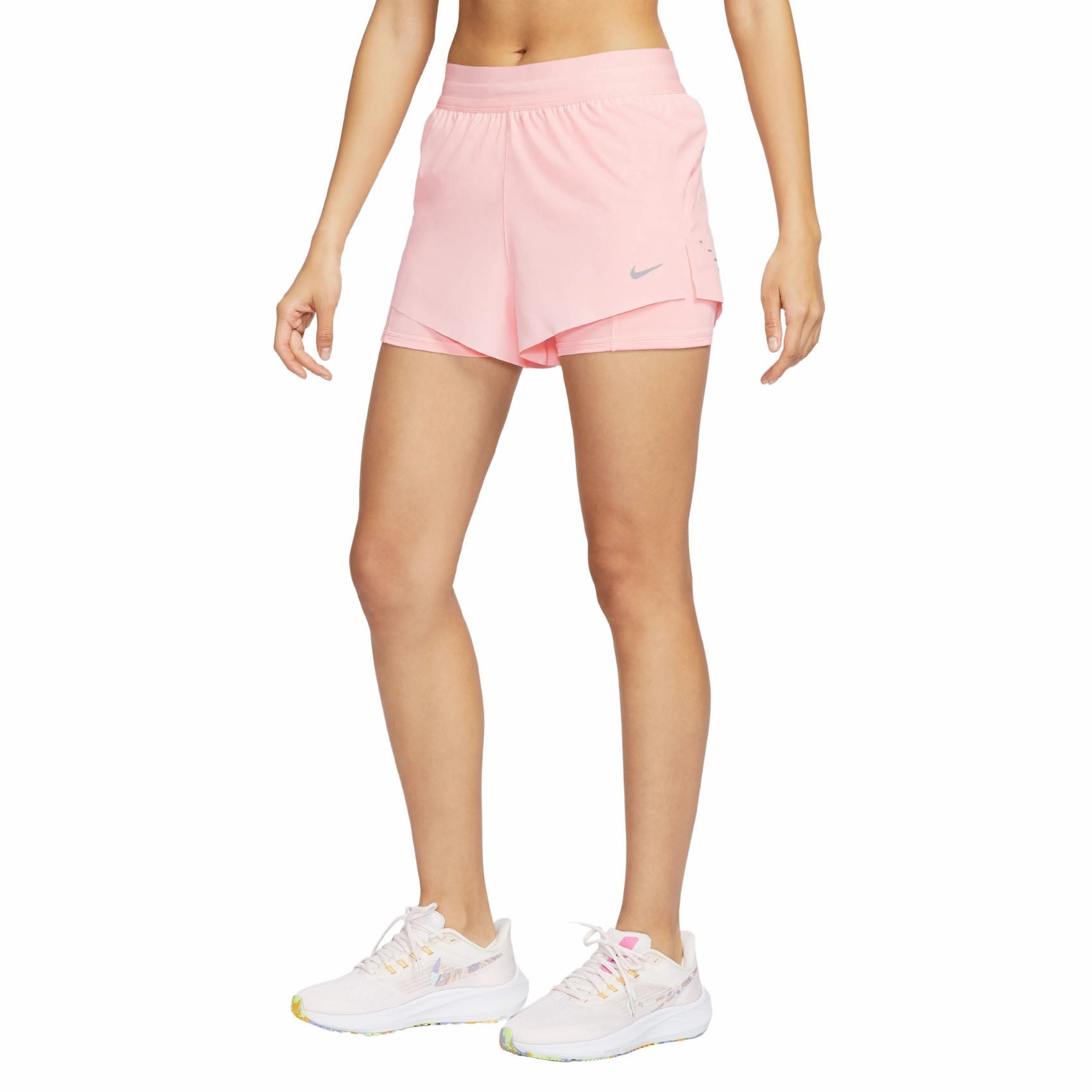 Womens Nike Swift Dri-FIT Mid-Rise 2-in-1 Running Shorts Low Profile Closure System