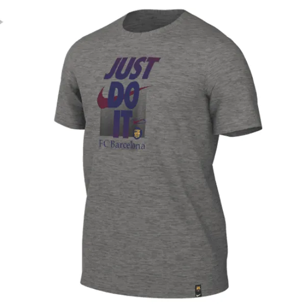 Drip Dry Fabric Nike Barcelona Just Do It T-Shirt (Dark Grey Heather)