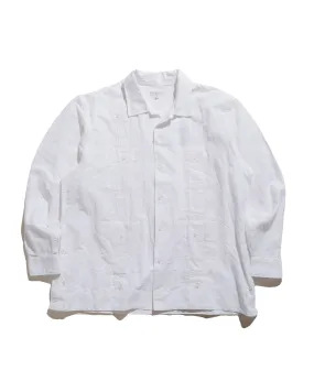 Abstract art Roll-Up Sleeve Engineered Garments Guayabera Shirt White Handkerchief Linen