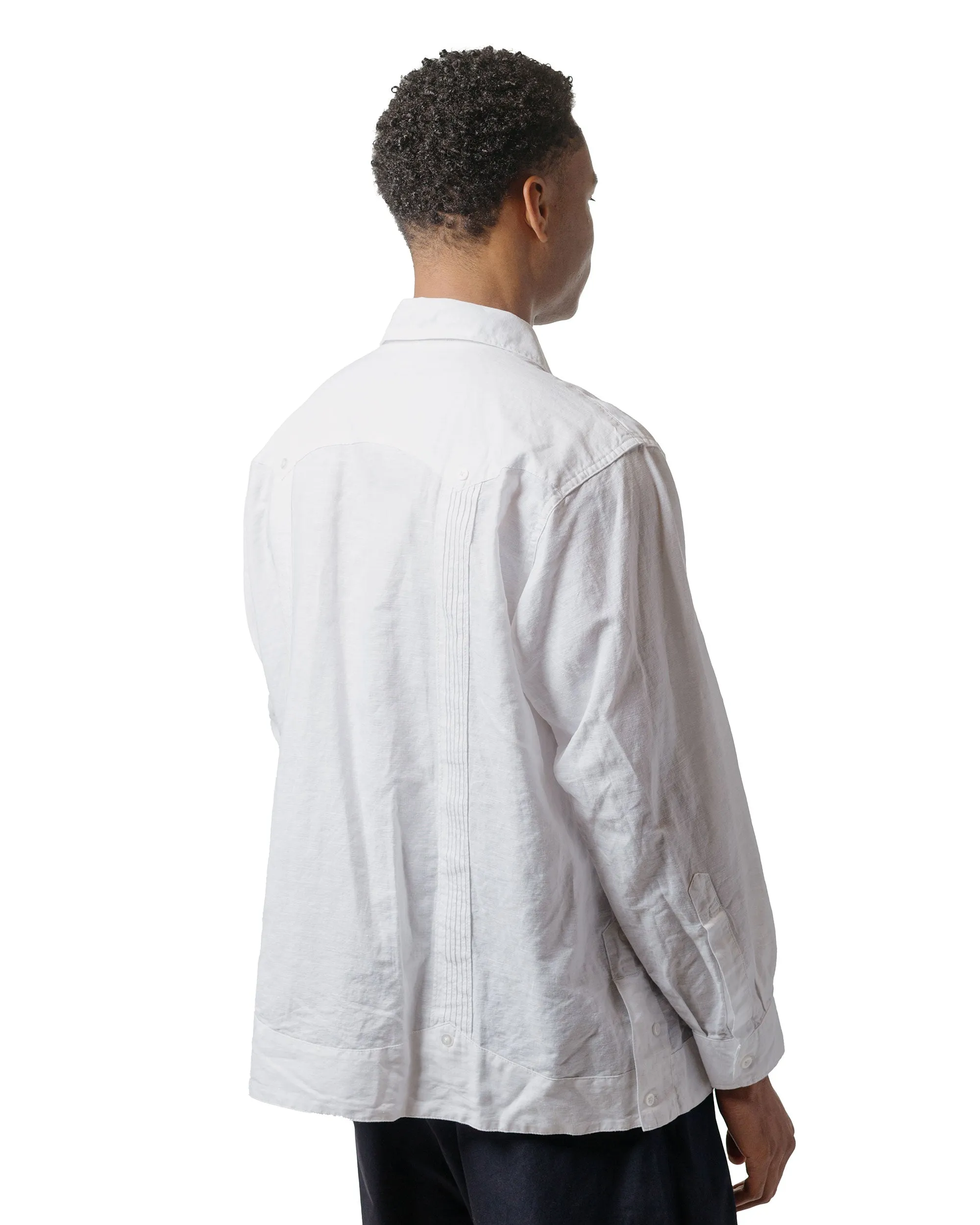 Anti Odor Treatment Functional Design Engineered Garments Guayabera Shirt White Handkerchief Linen