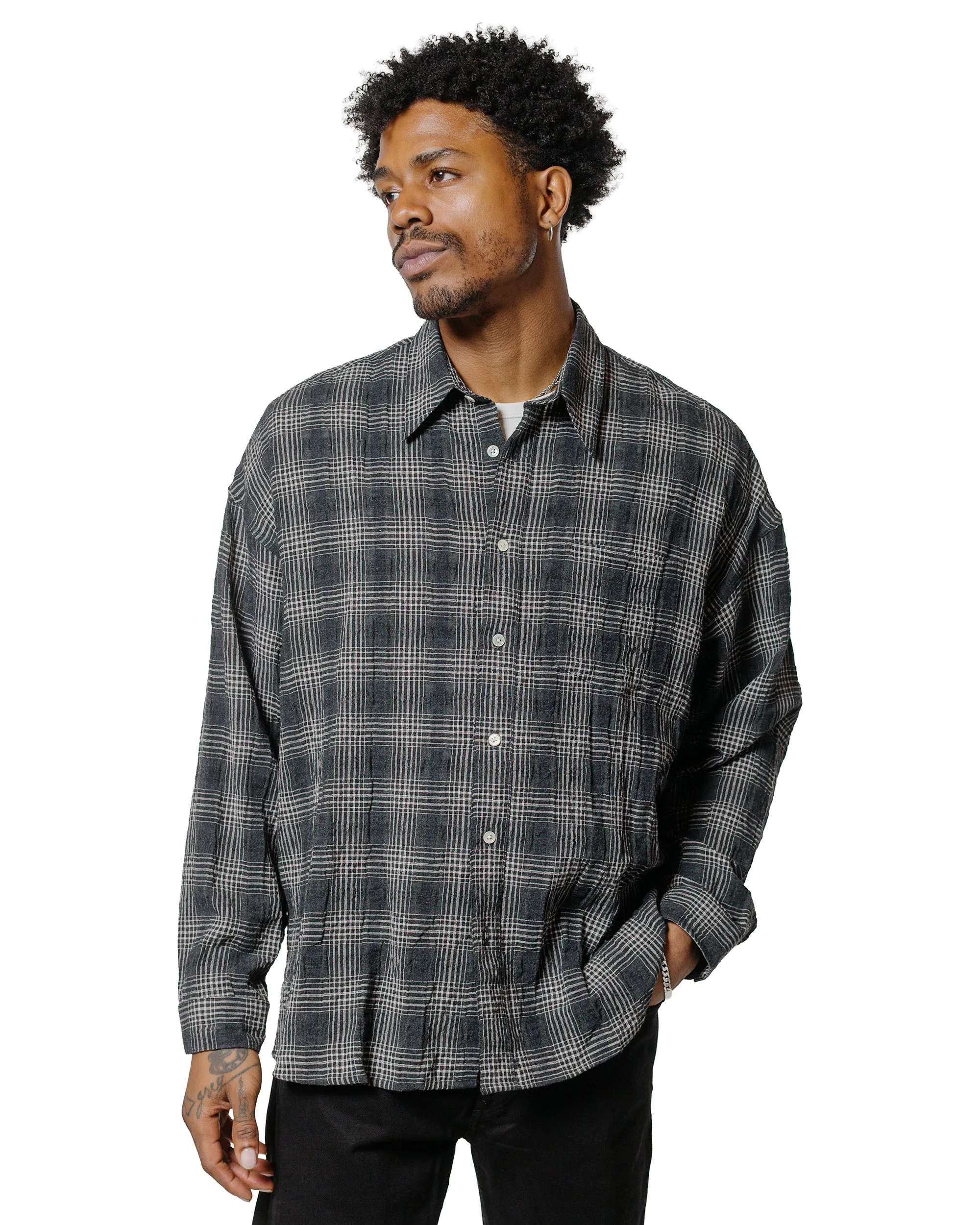 High-End Finish Sunflower Stable Shirt Check Anthracite