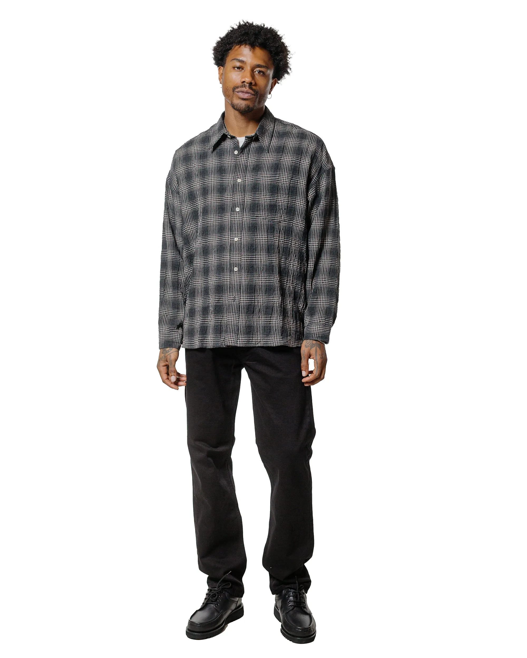 Sunflower Stable Shirt Check Anthracite EasyCare Fabric Contemporary Look