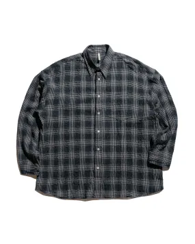 Sunflower Stable Shirt Check Anthracite Minimalist Closure Split hem