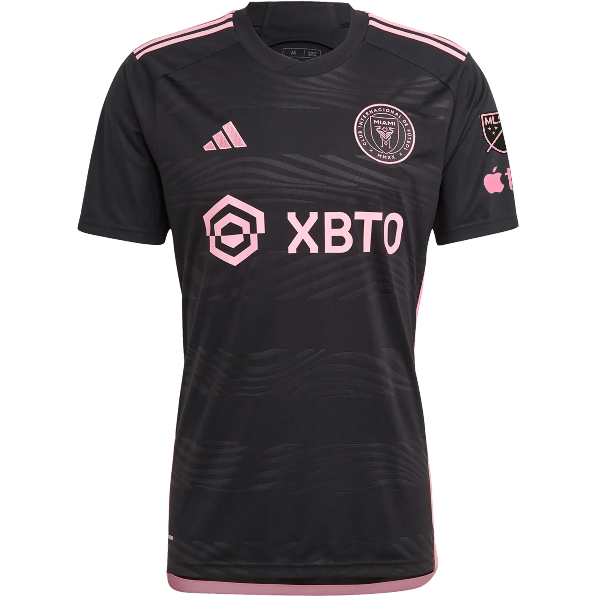 Air Flow adidas Men's Inter Miami CF Lionel Messi Away Jersey W/ MLS   Apple TV Patches 23/24 (Black)