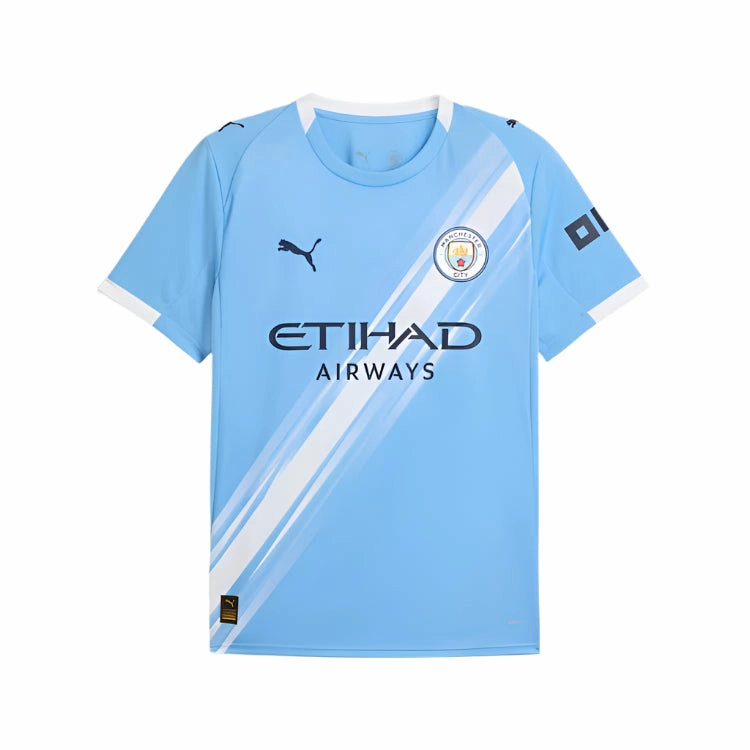 Puma James Mcatee Manchester City Home Jersey 25/26 w/ EPL   Sponsor Patch (Team Light Blue/Puma White) Sweat Ready Durable Performance