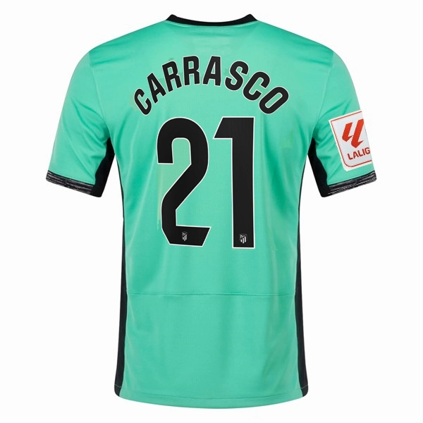 Nike Atletico Madrid Yannick Carrasco Third Jersey w/ La Liga Patch 23/24 (Spring Green/Black) Crisp Look