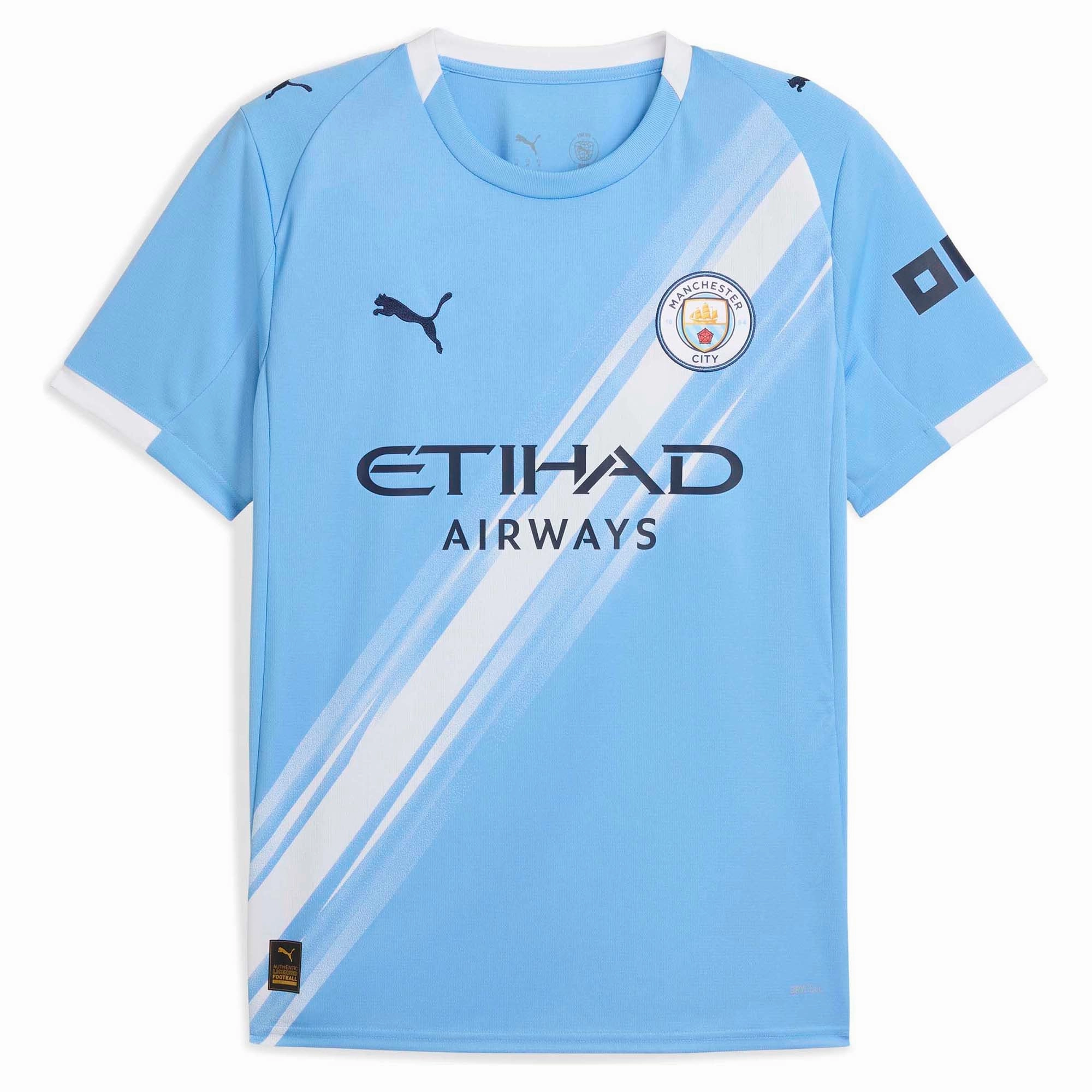 Men's Manchester City FC 2025/26 Home Replica Soccer Jersey Lightweight Fabric Hygroscopic Fiber Blend